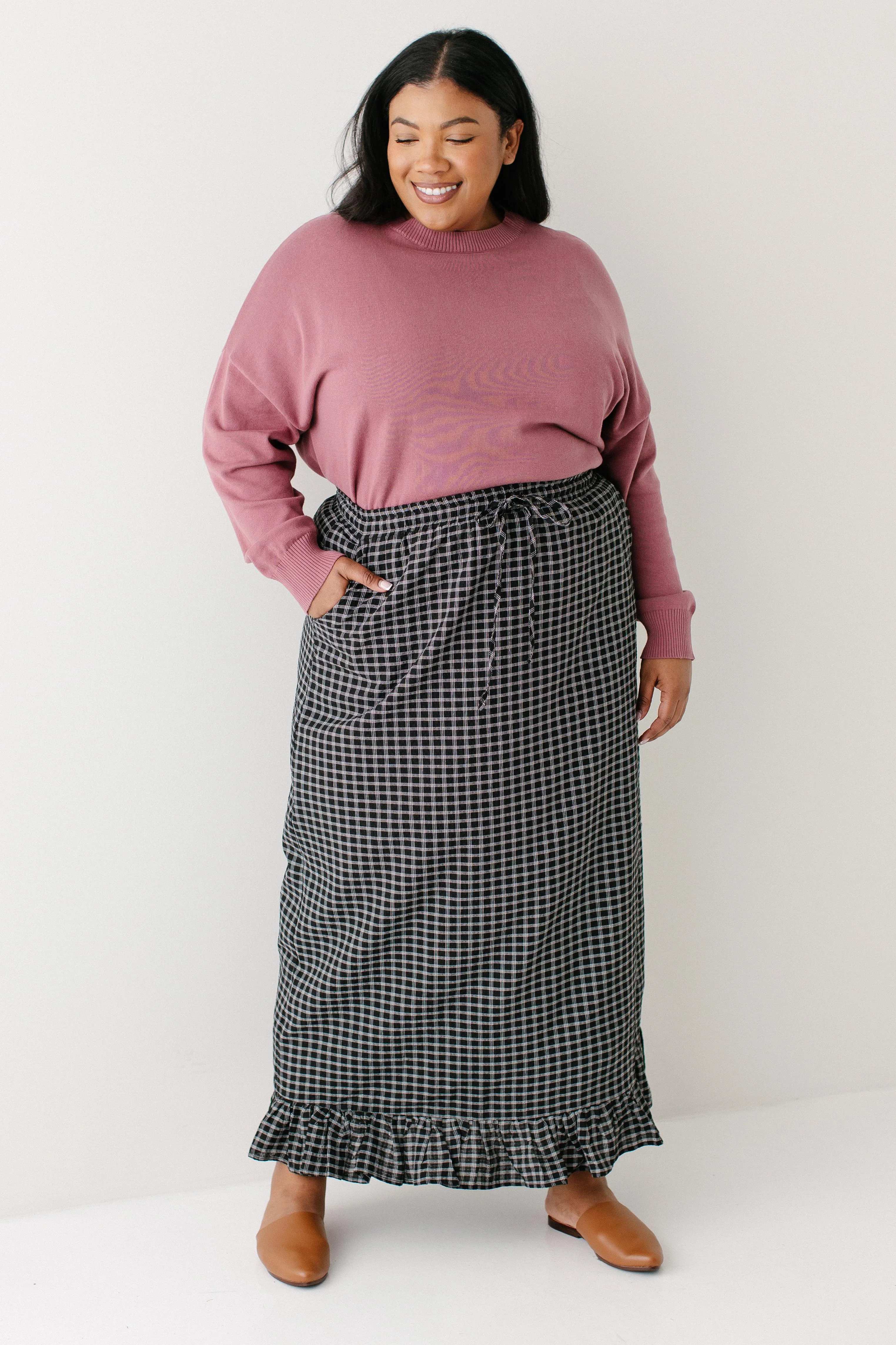 Jenn Plaid Mini Ruffle Maxi Skirt FINAL SALE - Image 14