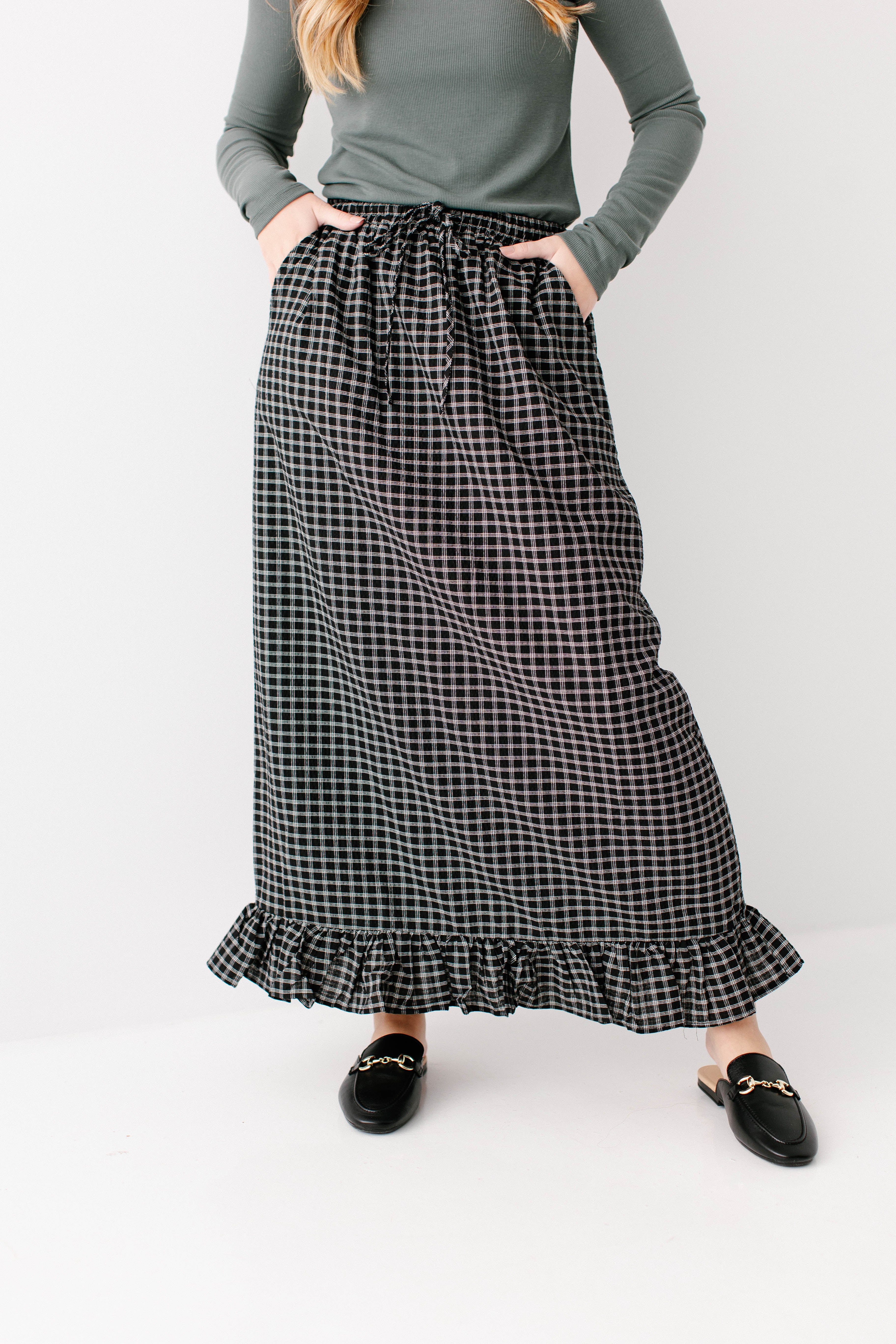 Jenn Plaid Mini Ruffle Maxi Skirt FINAL SALE - Image 2