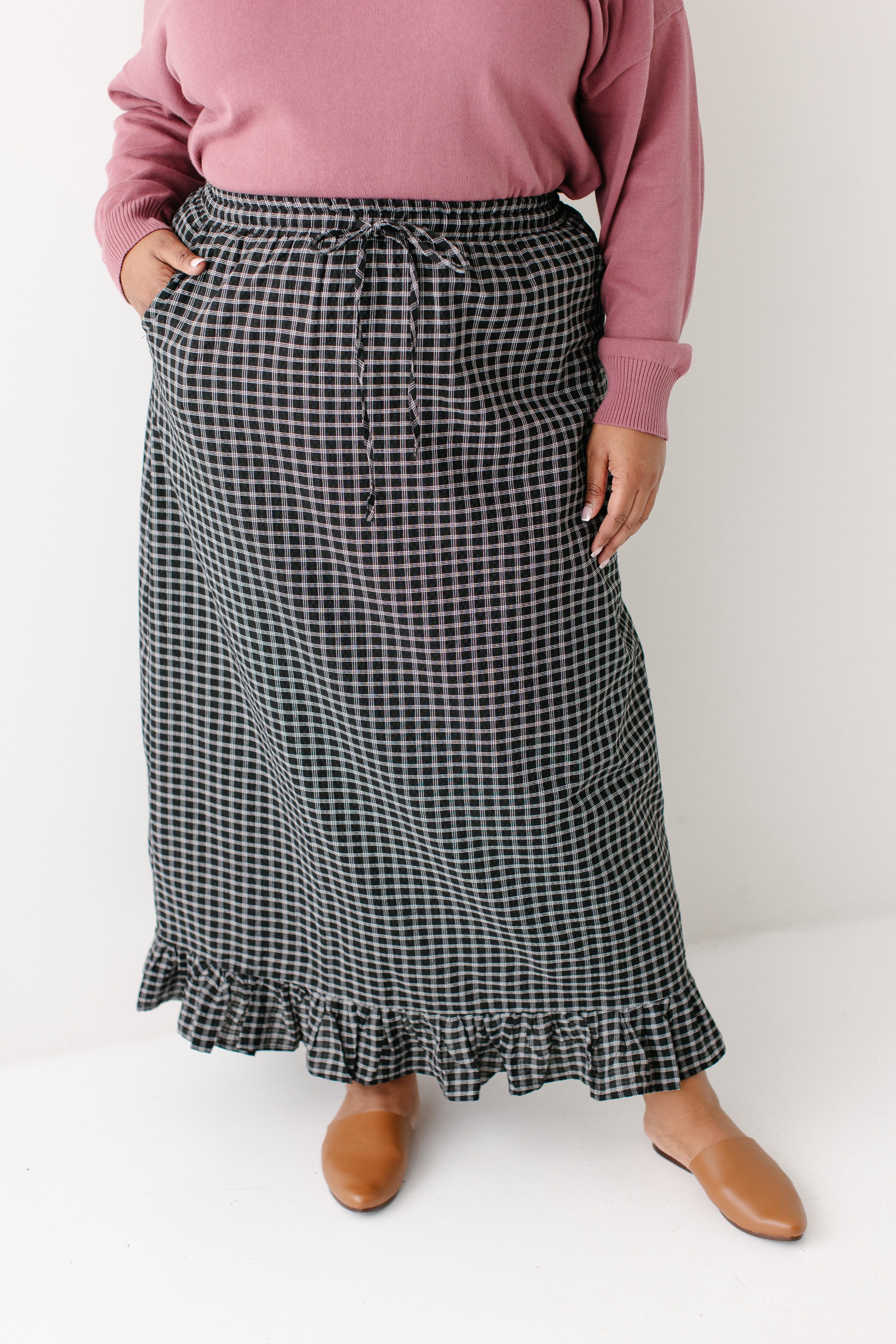 Jenn Plaid Mini Ruffle Maxi Skirt FINAL SALE - Image 3