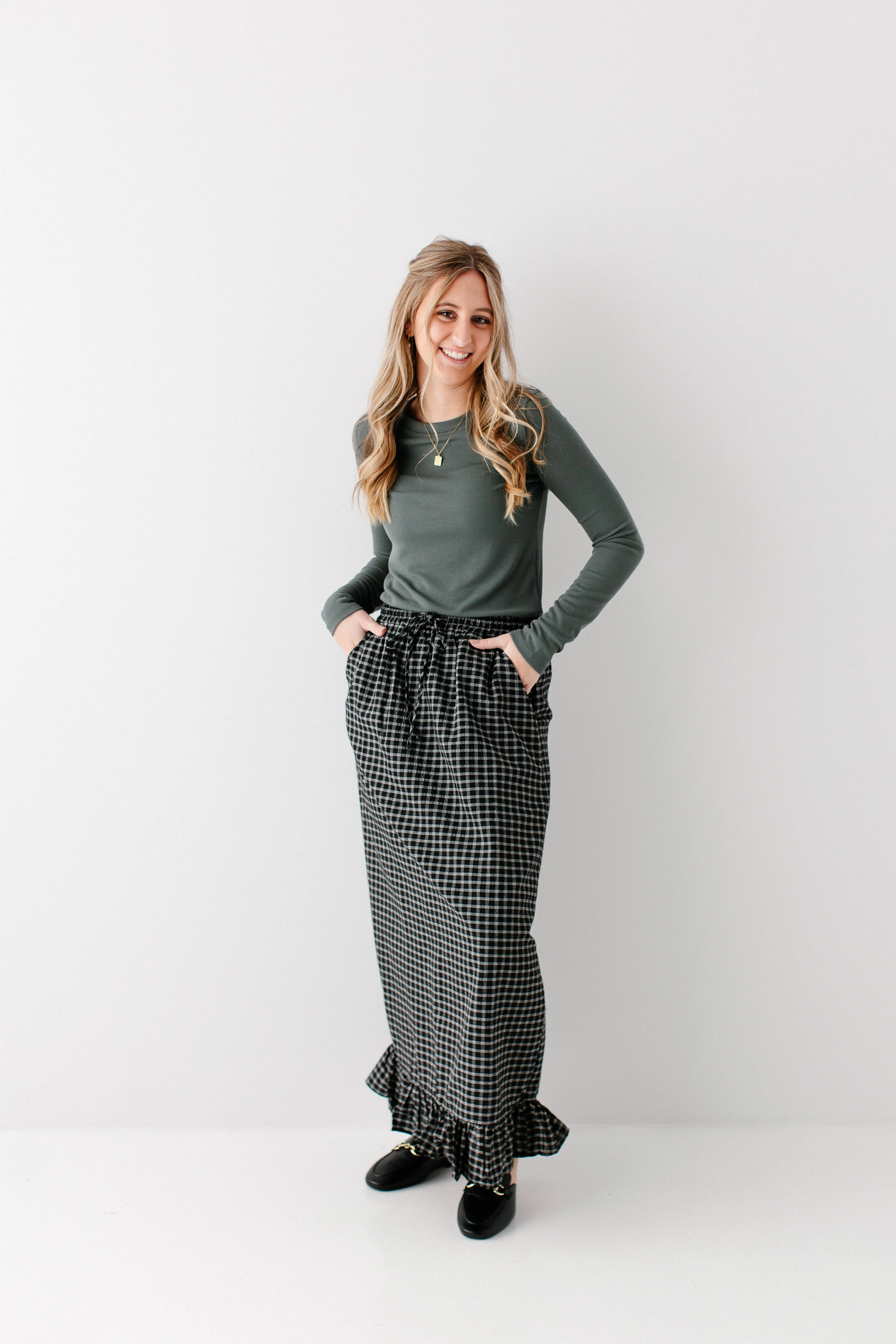 Jenn Plaid Mini Ruffle Maxi Skirt FINAL SALE - Image 5