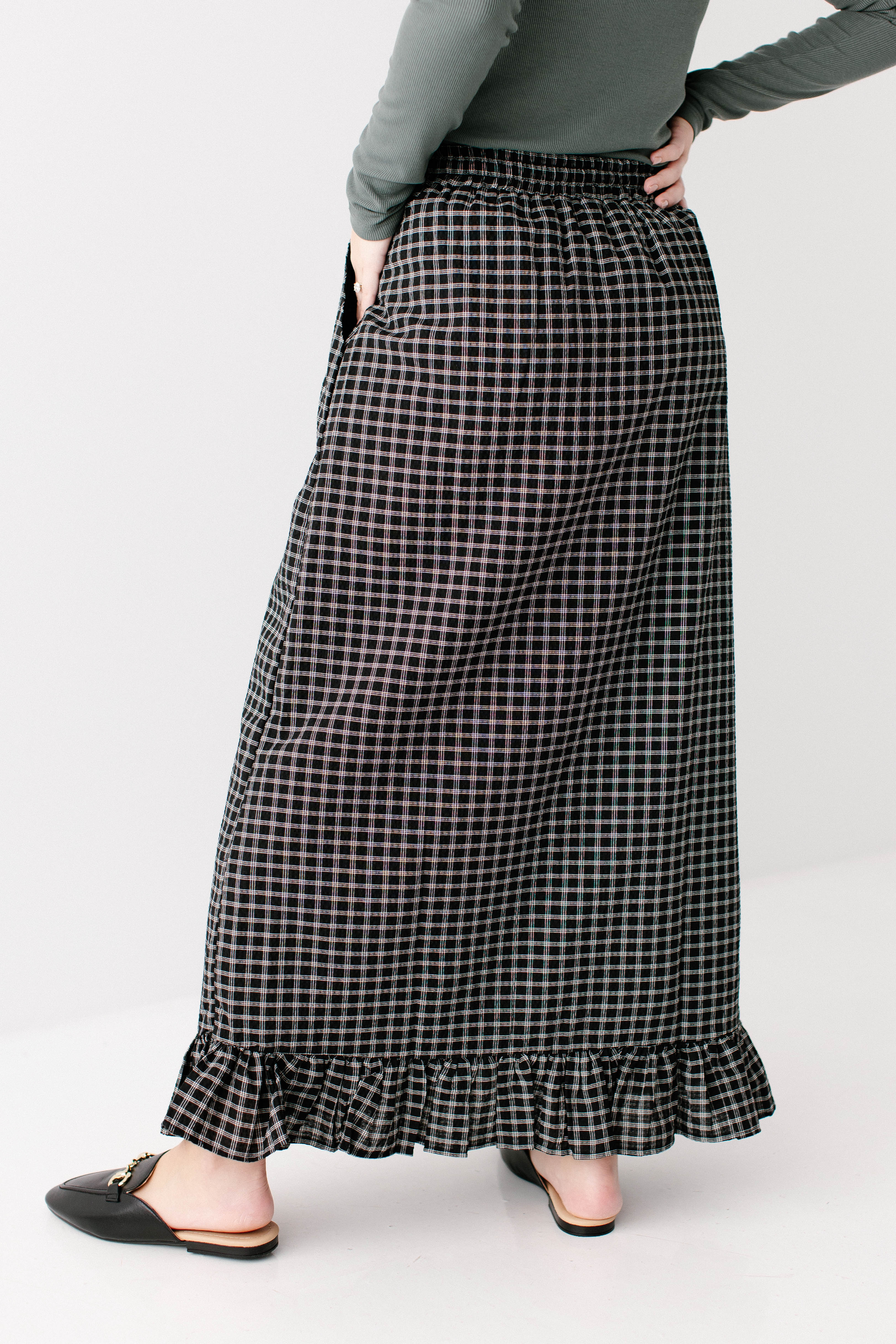 Jenn Plaid Mini Ruffle Maxi Skirt FINAL SALE - Image 6
