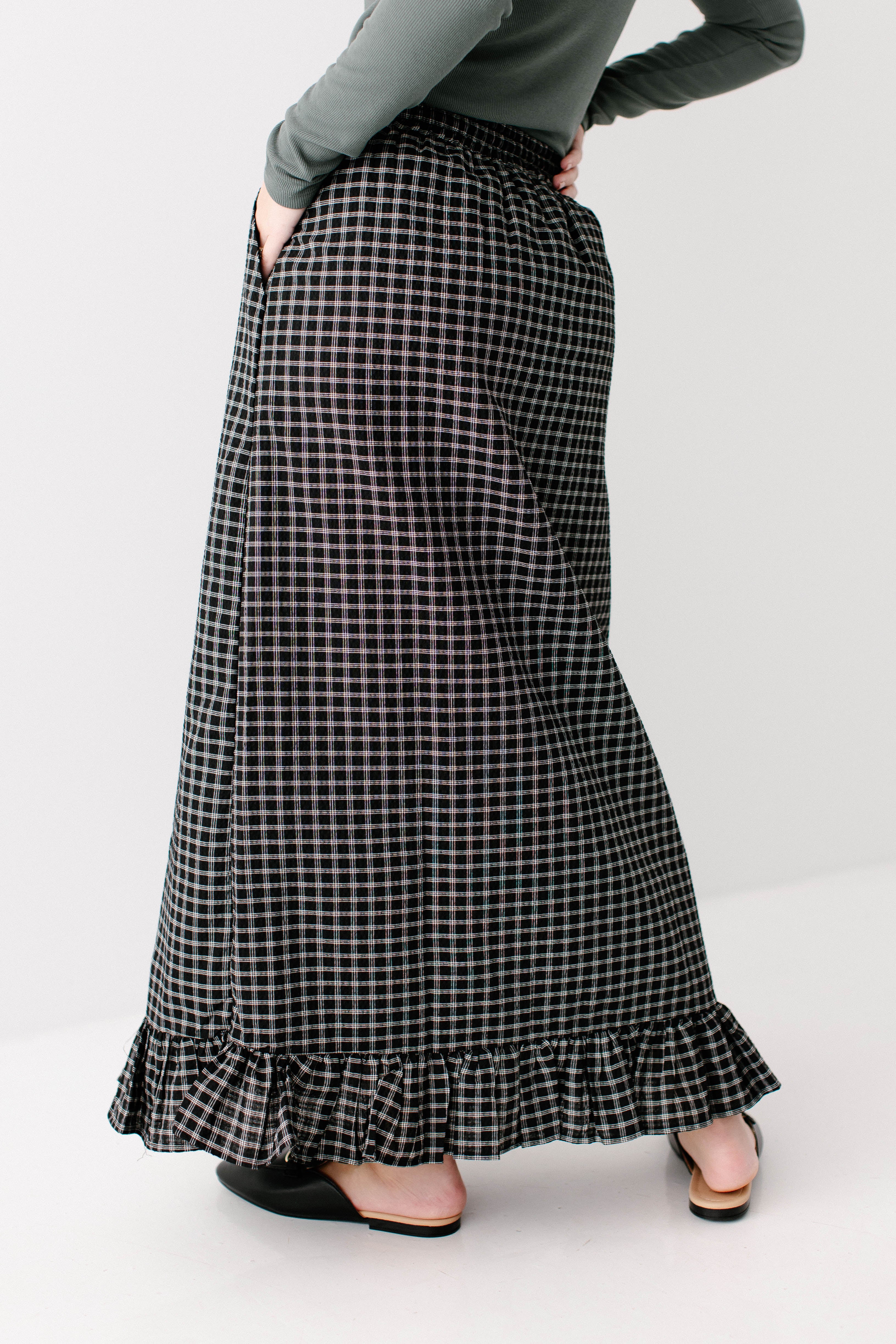 Jenn Plaid Mini Ruffle Maxi Skirt FINAL SALE - Image 7