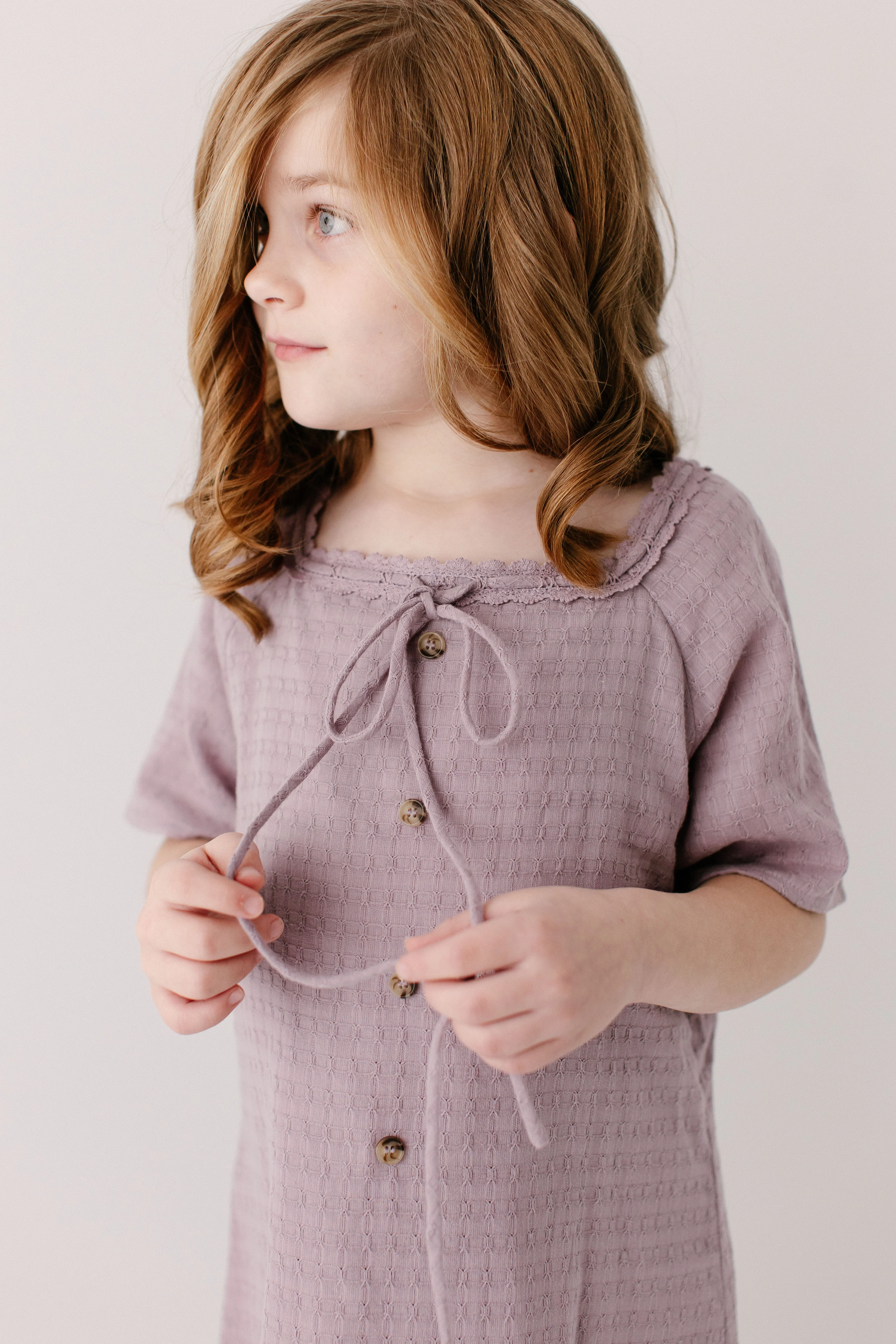 Jenna Girl Lace Trim Peasant Dress - Image 11