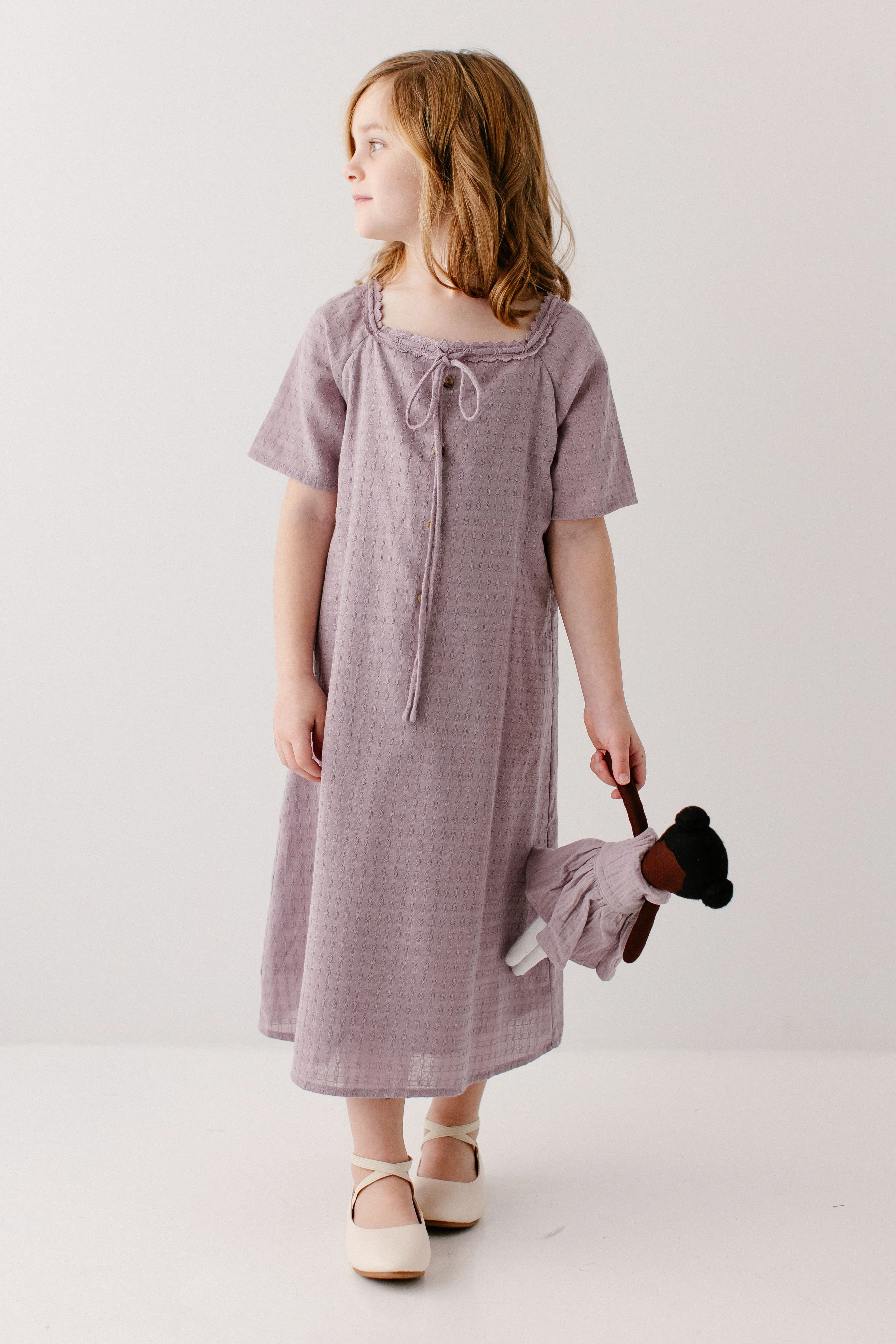 Jenna Girl Lace Trim Peasant Dress - Image 12