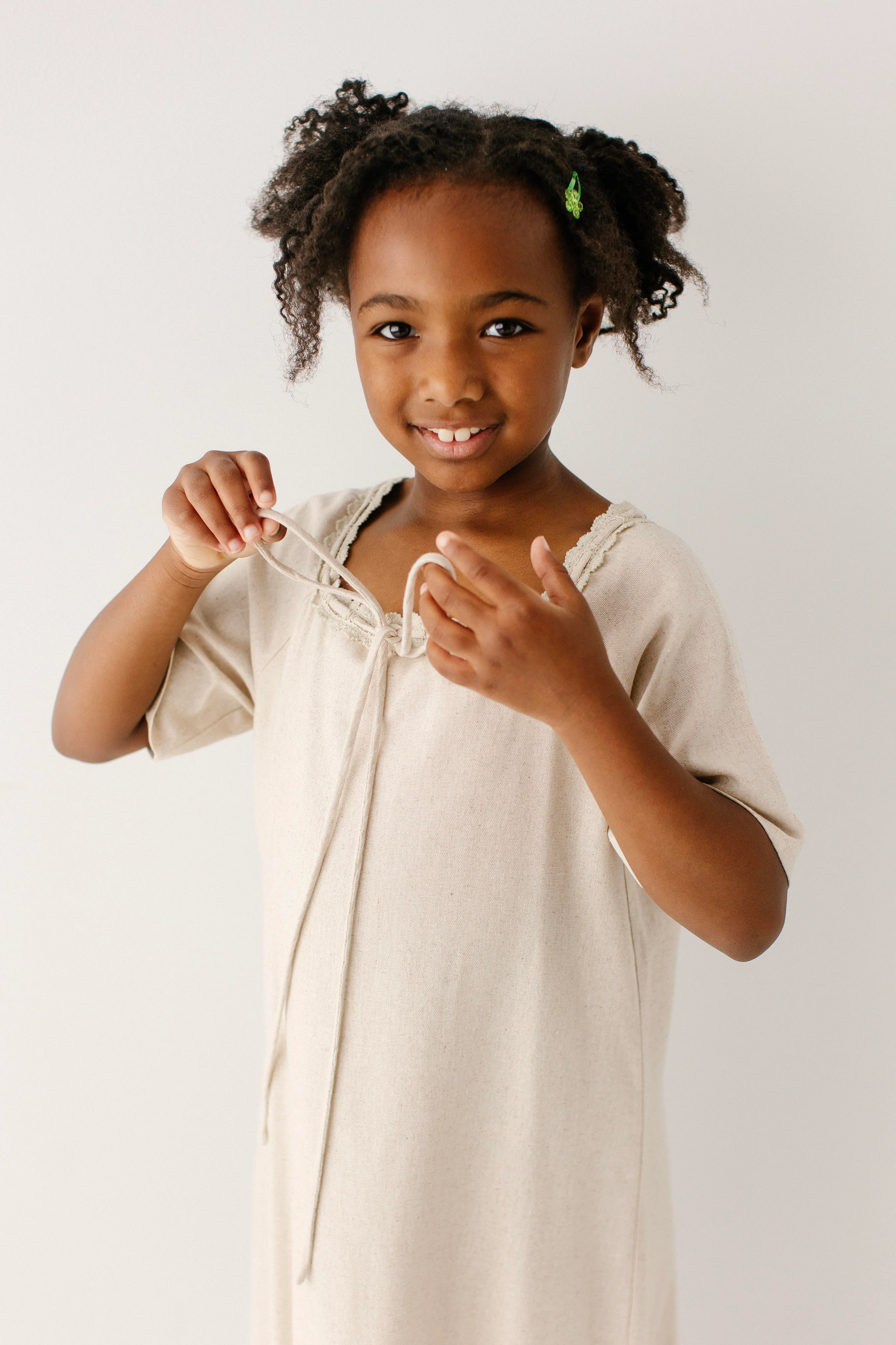 Jenna Girl Lace Trim Peasant Dress - Image 6