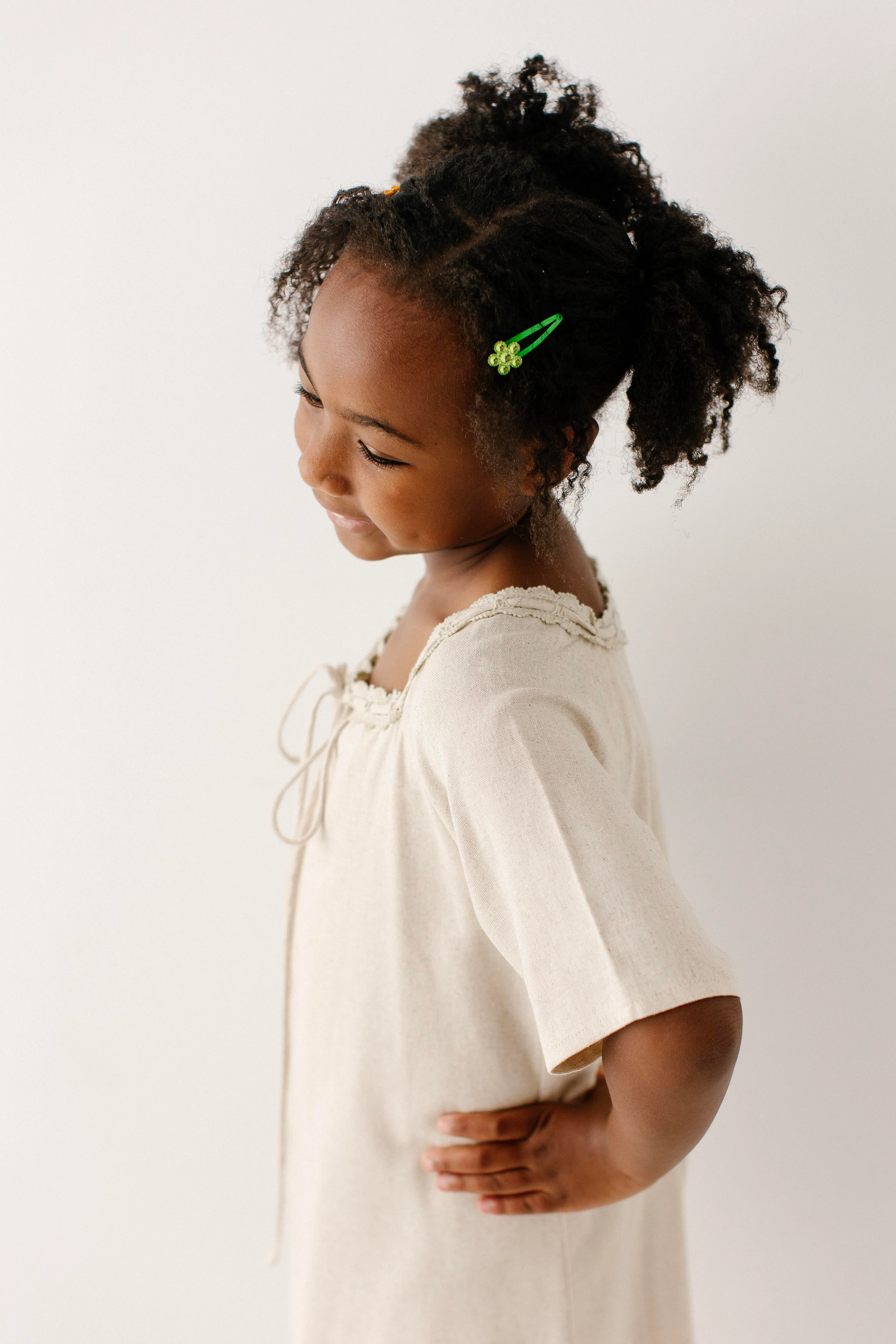 Jenna Girl Lace Trim Peasant Dress - Image 7