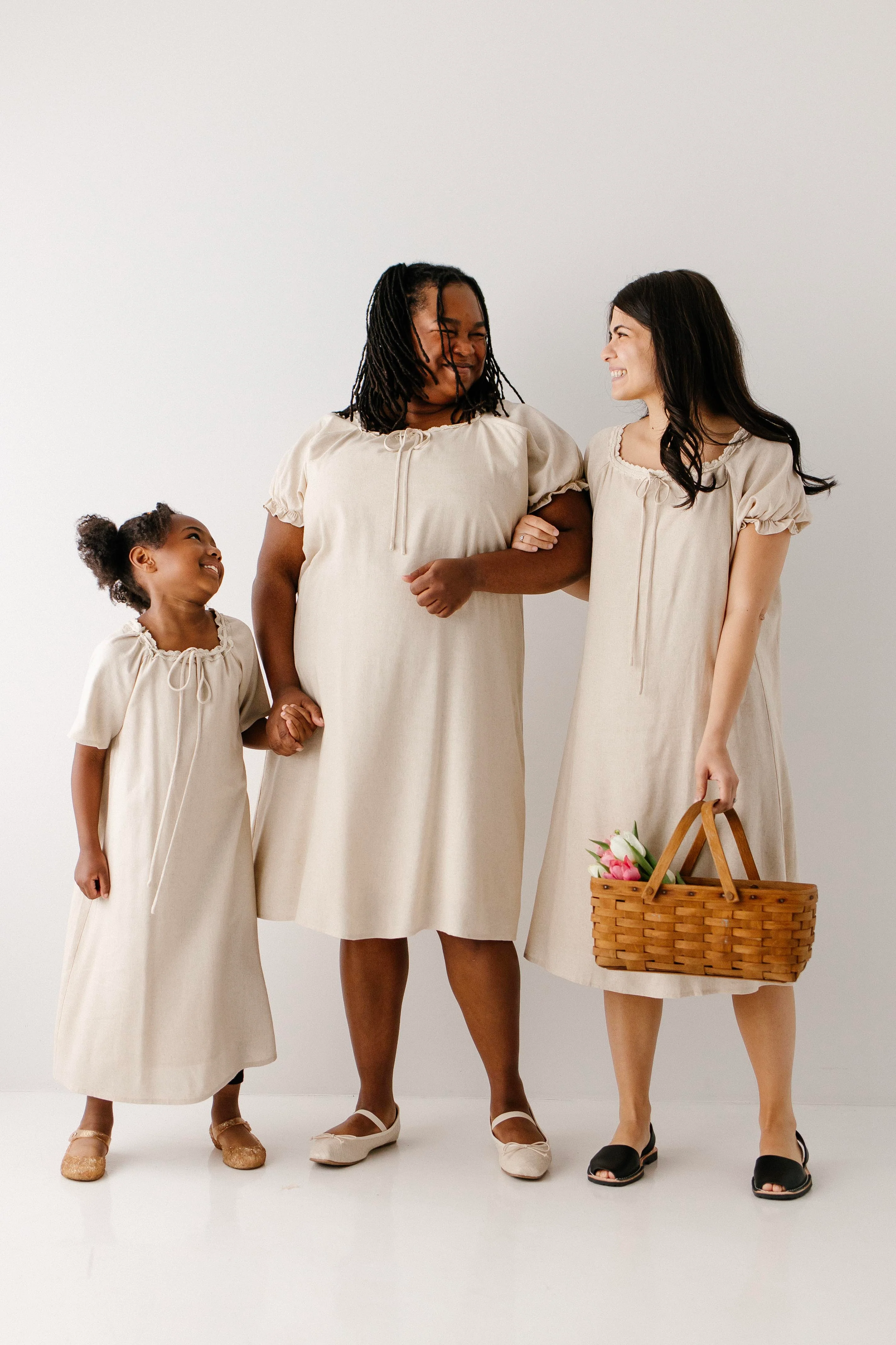 Jenna Lace Trim Peasant Dress