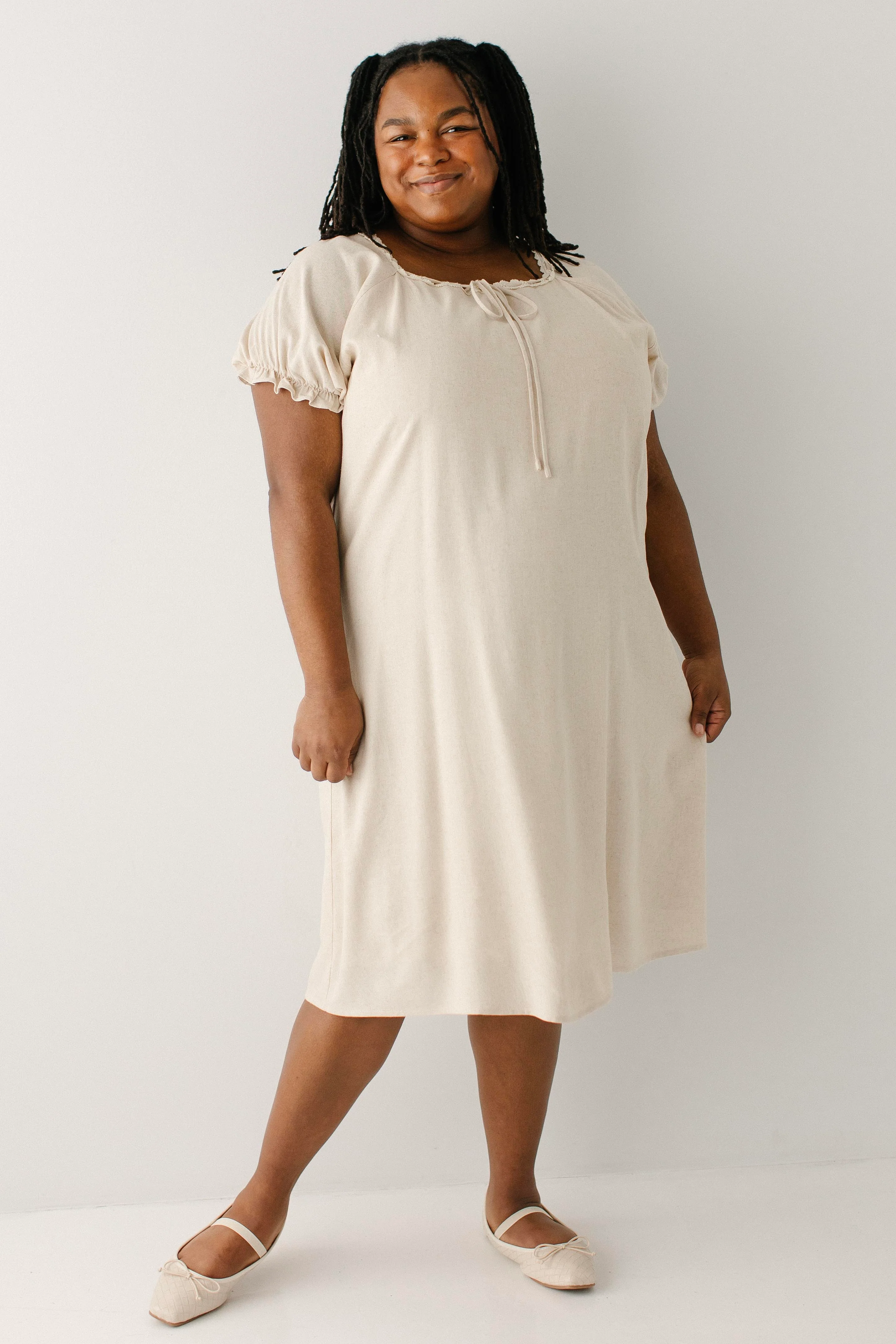 Jenna Lace Trim Peasant Dress - Image 11