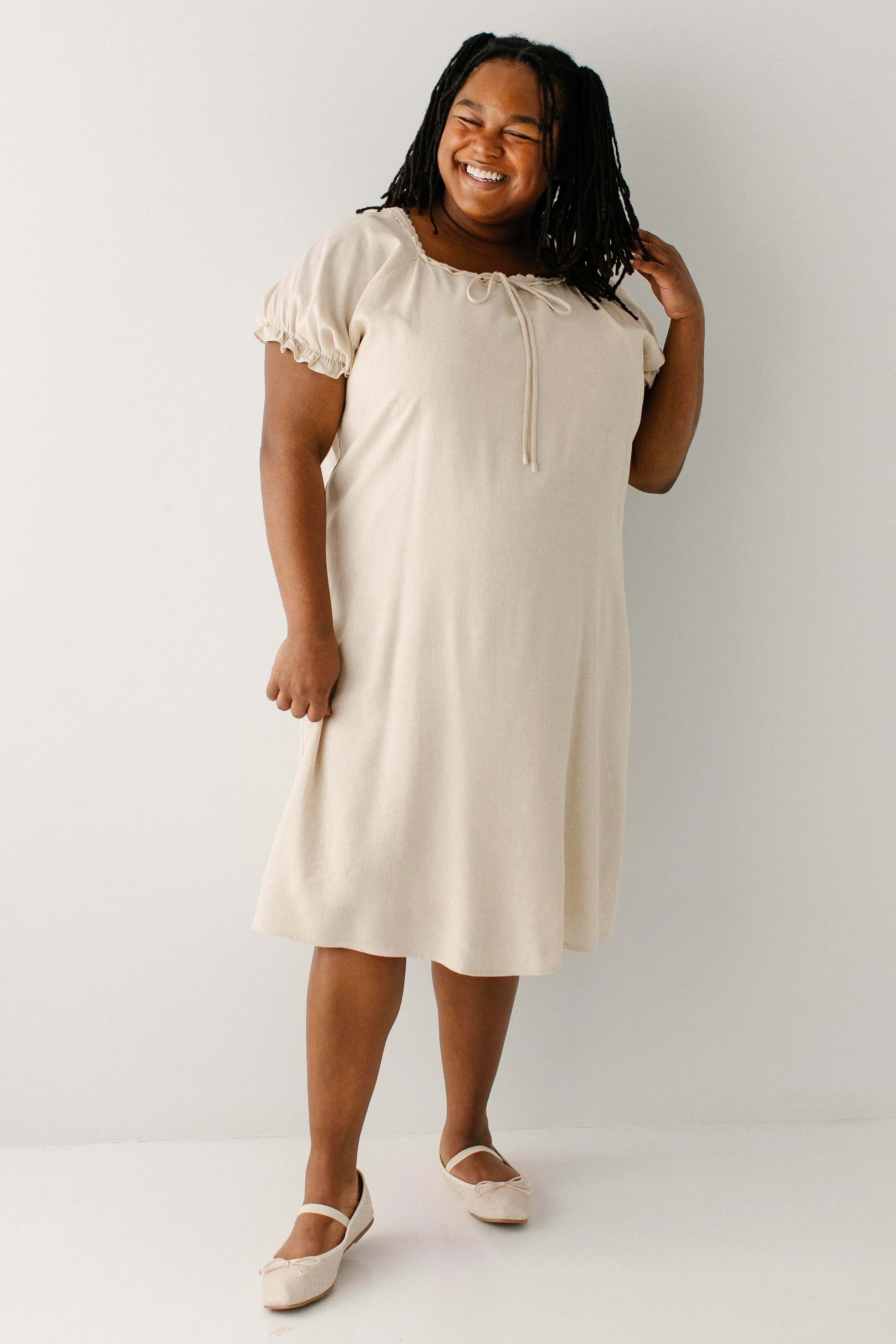 Jenna Lace Trim Peasant Dress - Image 8