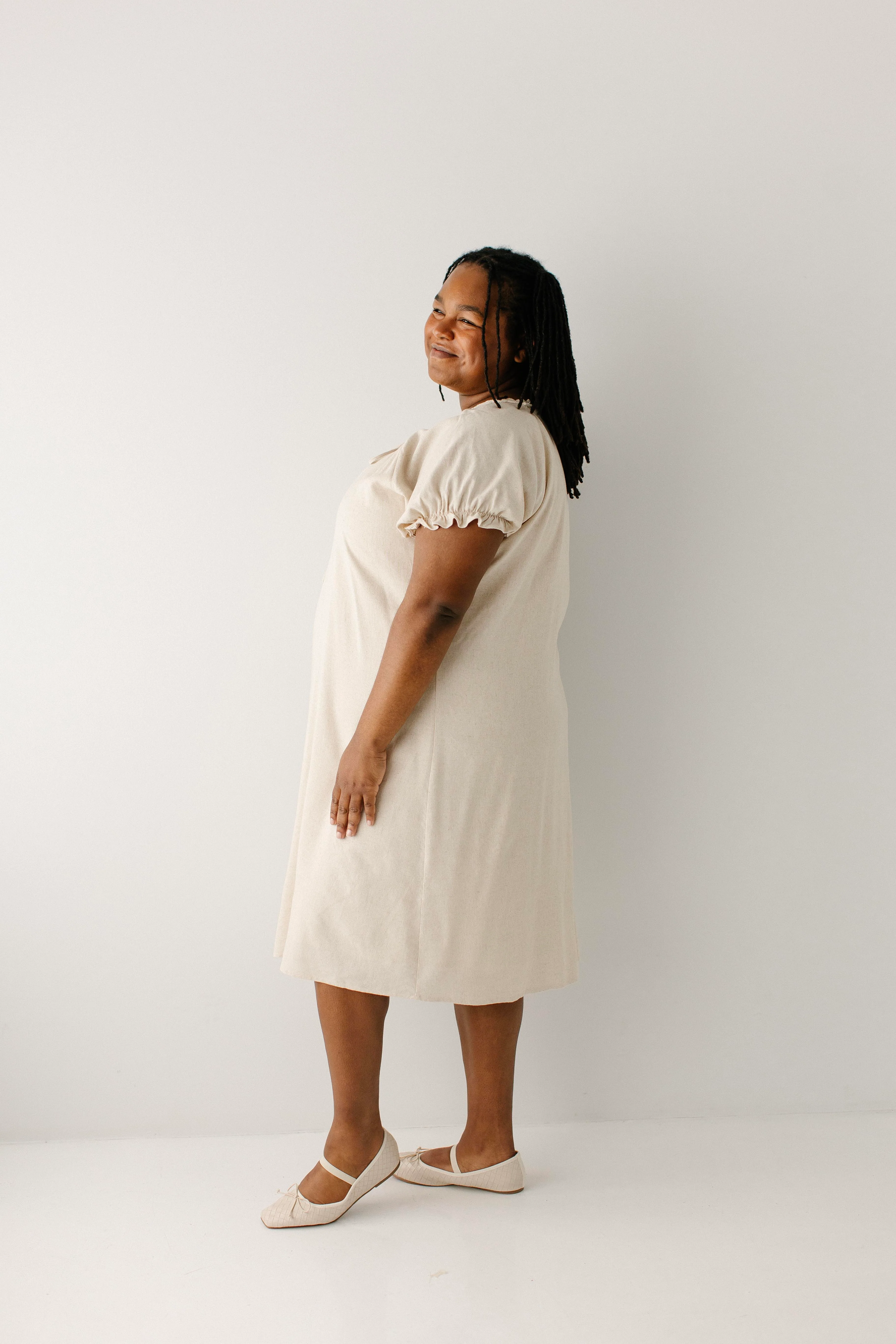 Jenna Lace Trim Peasant Dress - Image 9