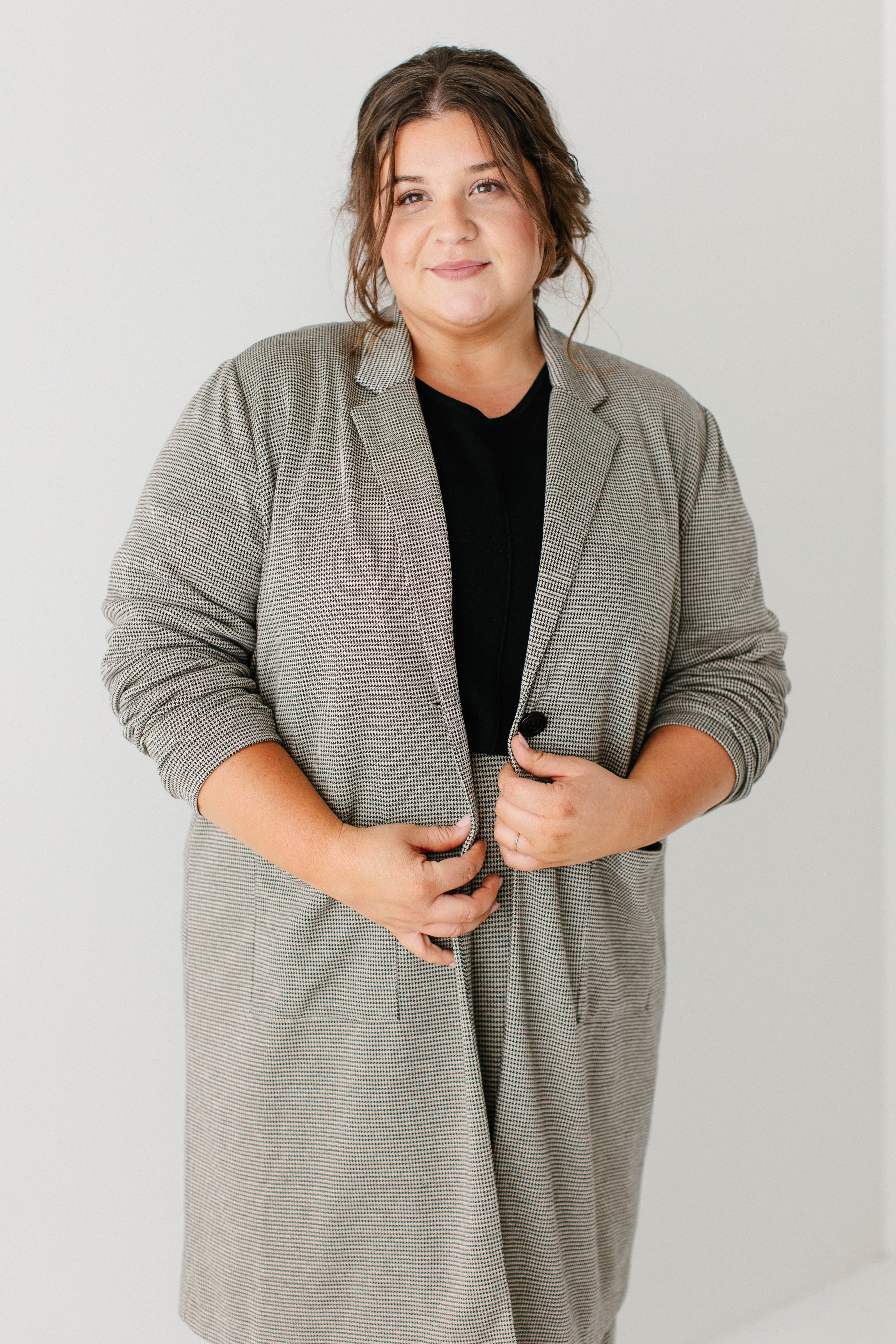 Jennifer Houndstooth Stretch Knit Blazer FINAL SALE - Image 2