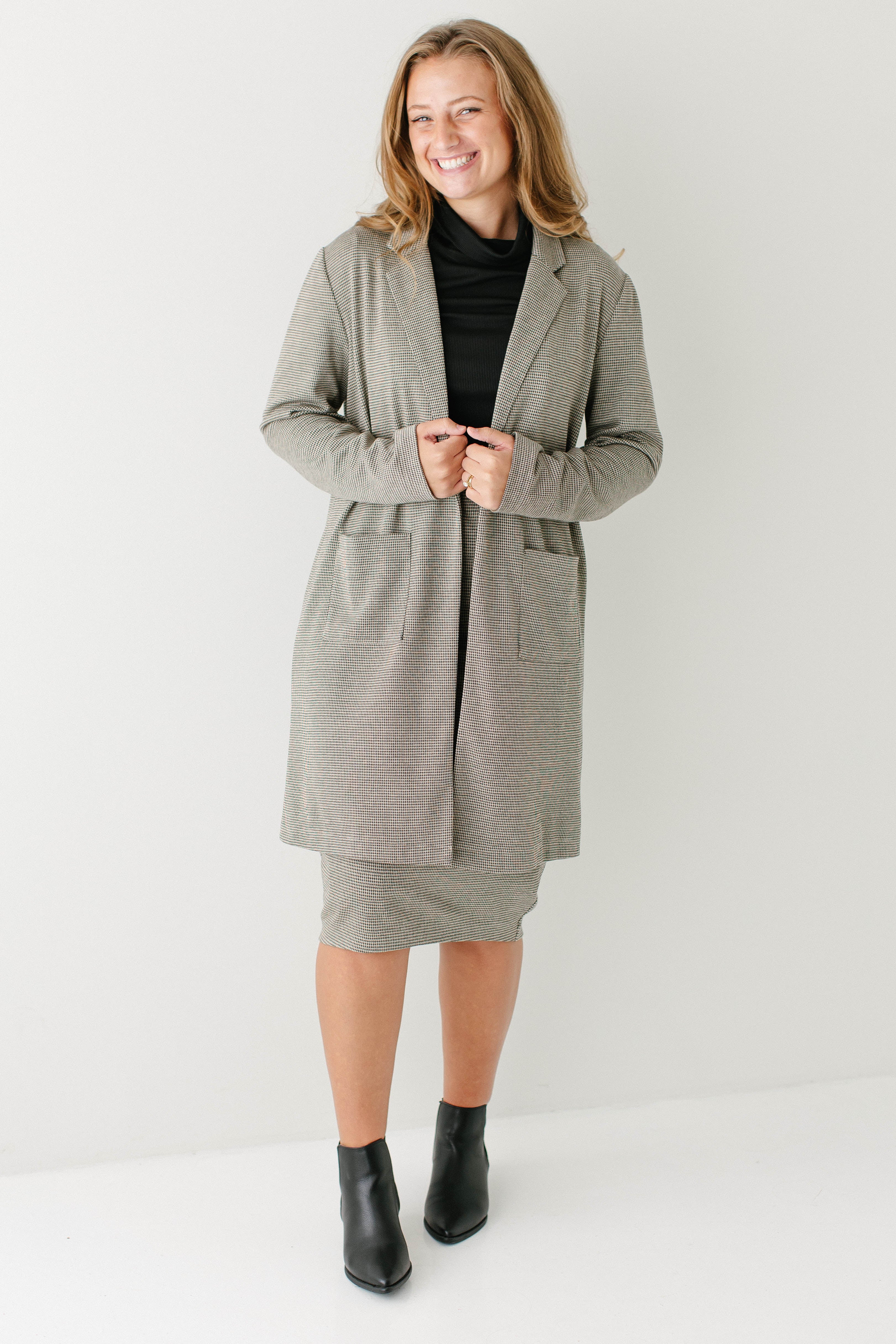Jennifer Houndstooth Stretch Knit Blazer FINAL SALE - Image 3