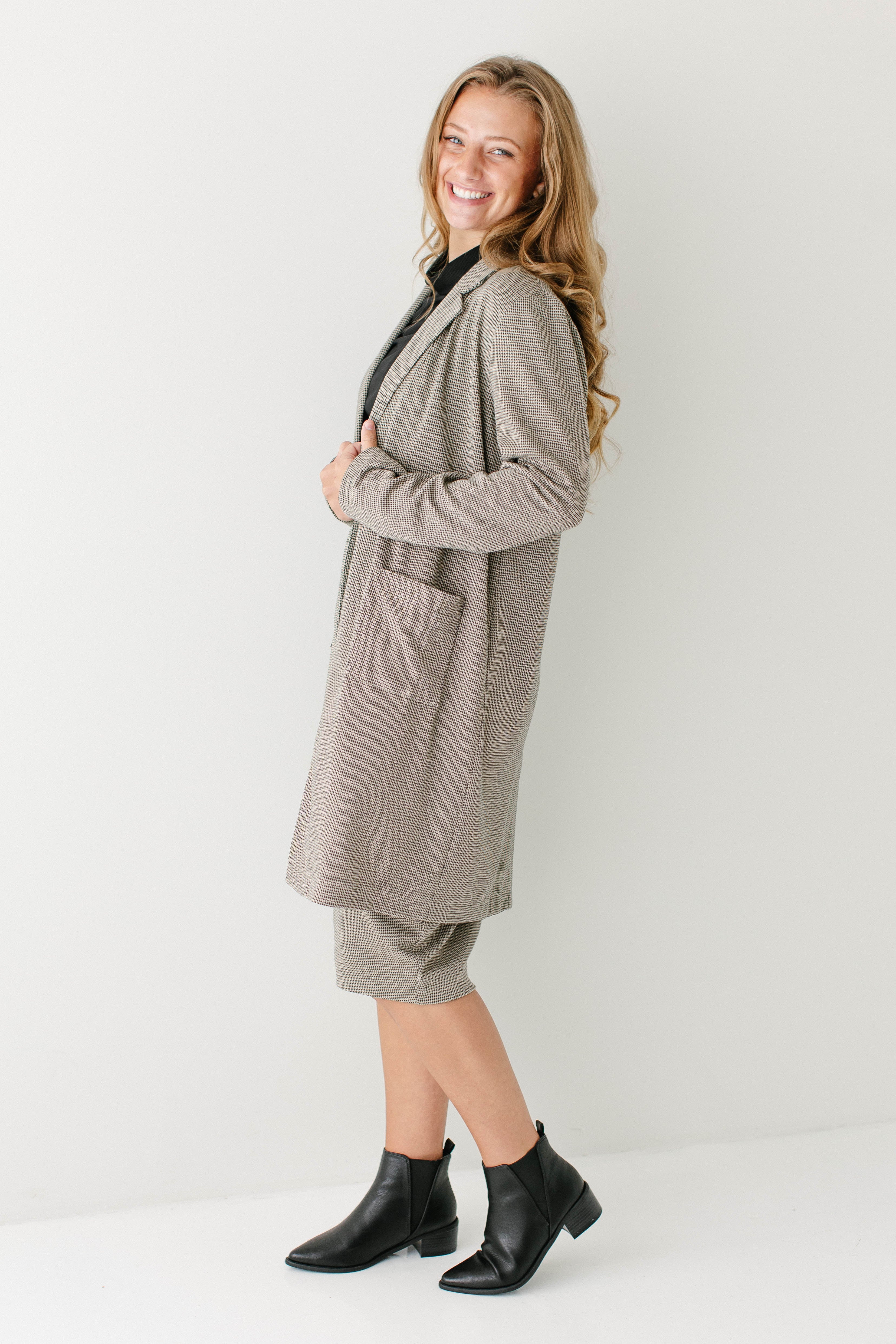 Jennifer Houndstooth Stretch Knit Blazer FINAL SALE - Image 4