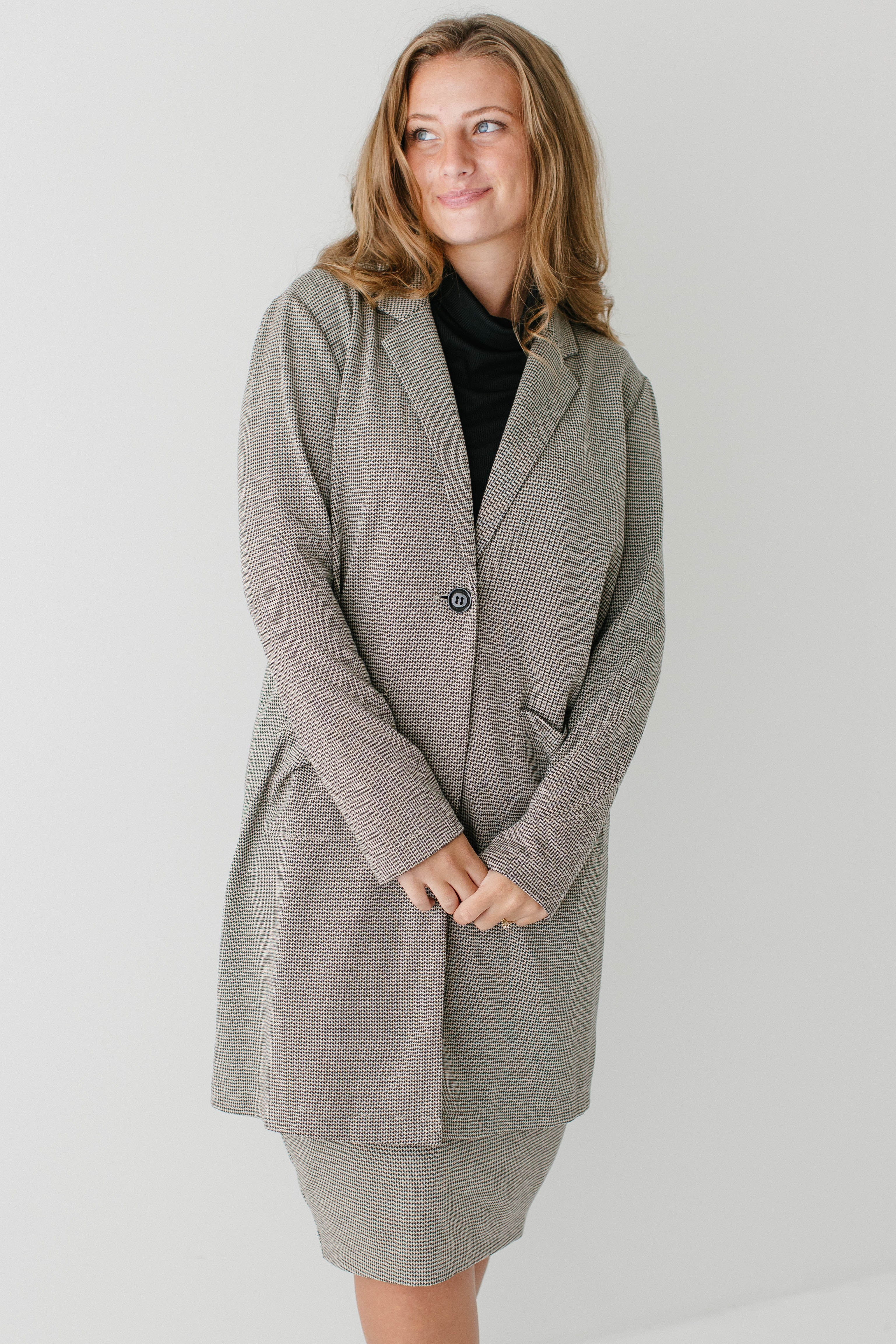 Jennifer Houndstooth Stretch Knit Blazer FINAL SALE - Image 5