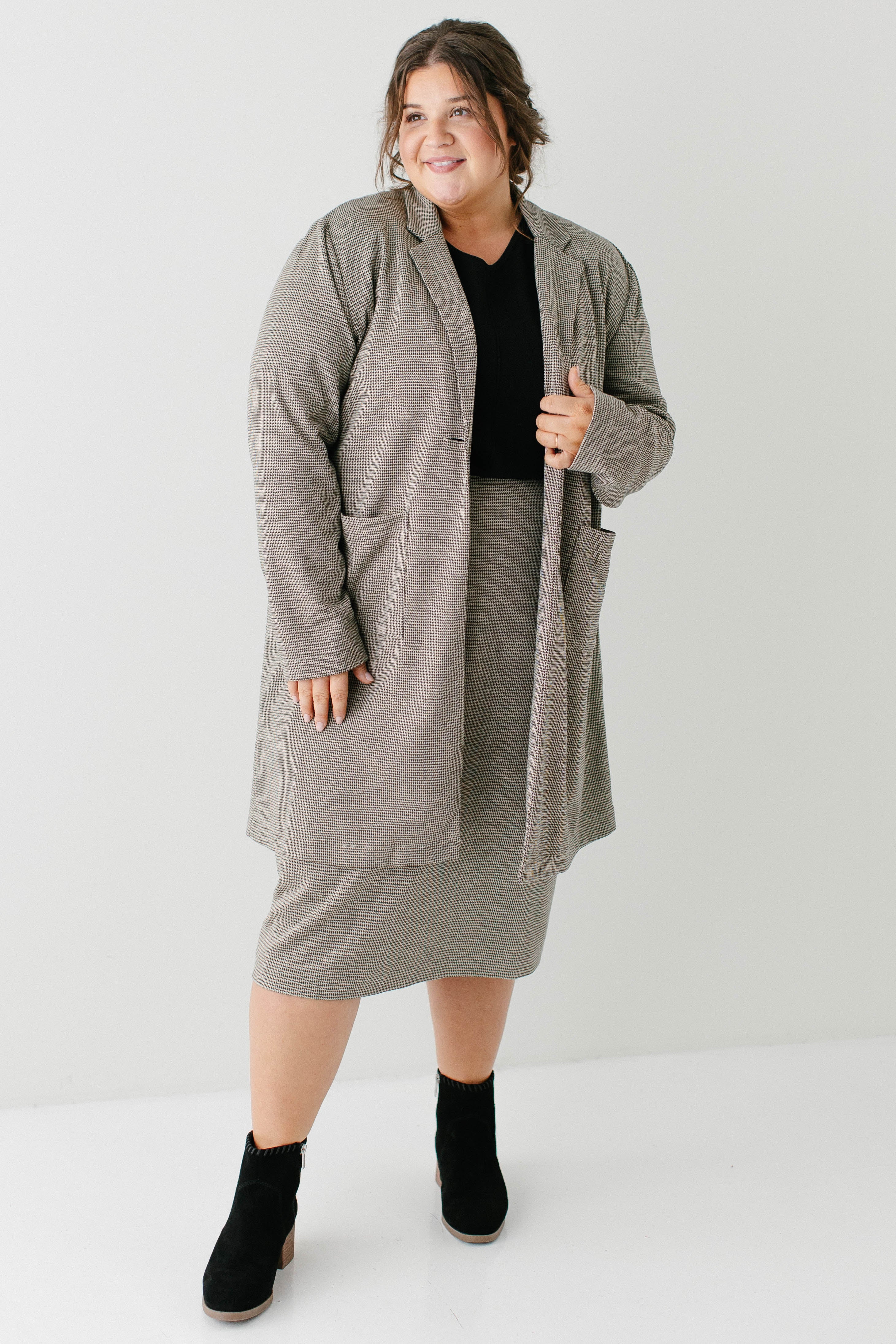 Jennifer Houndstooth Stretch Knit Blazer FINAL SALE - Image 9