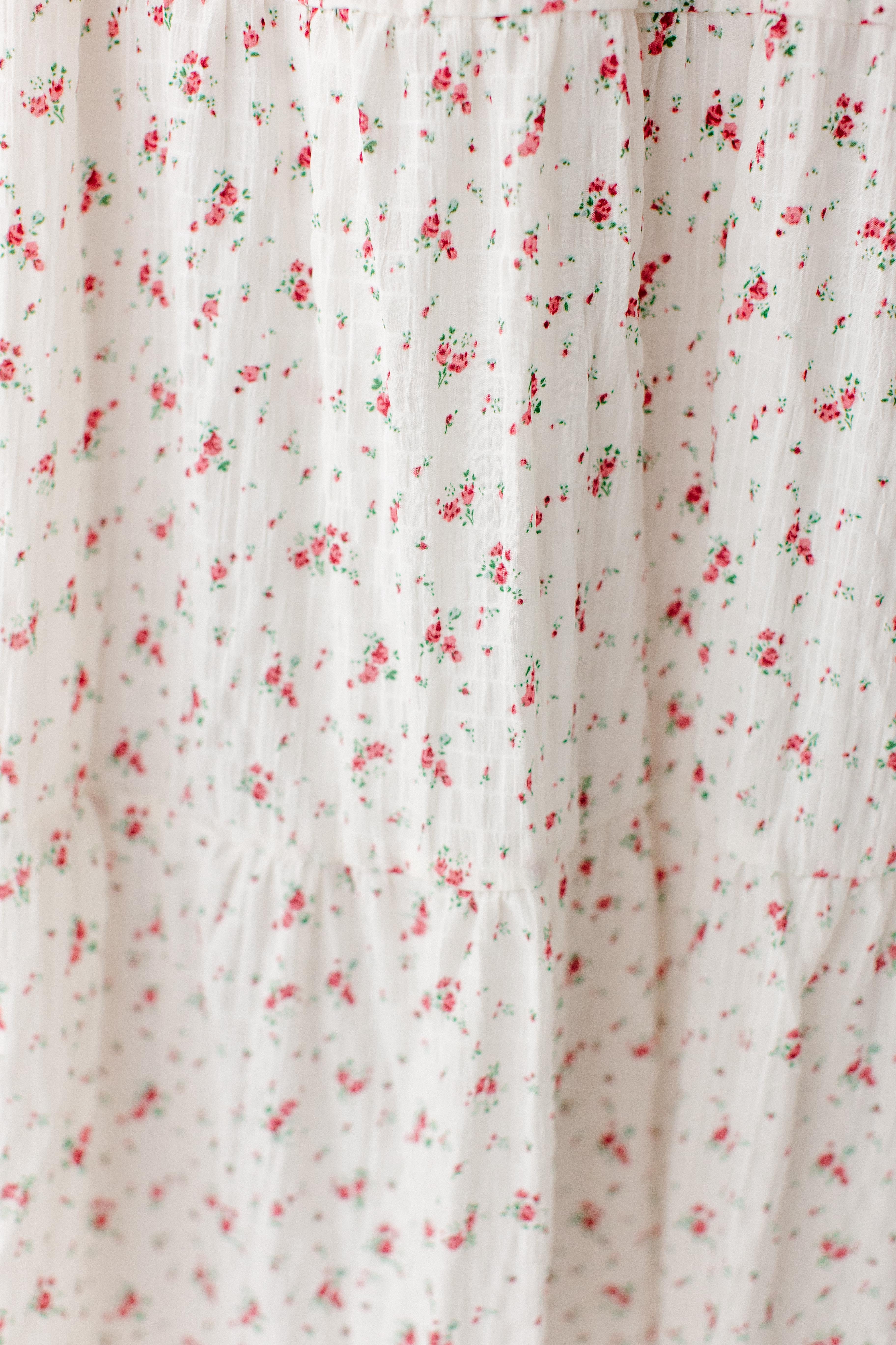 Jinger Smocked Bodice Ditsy Floral Midi Dress - Image 13