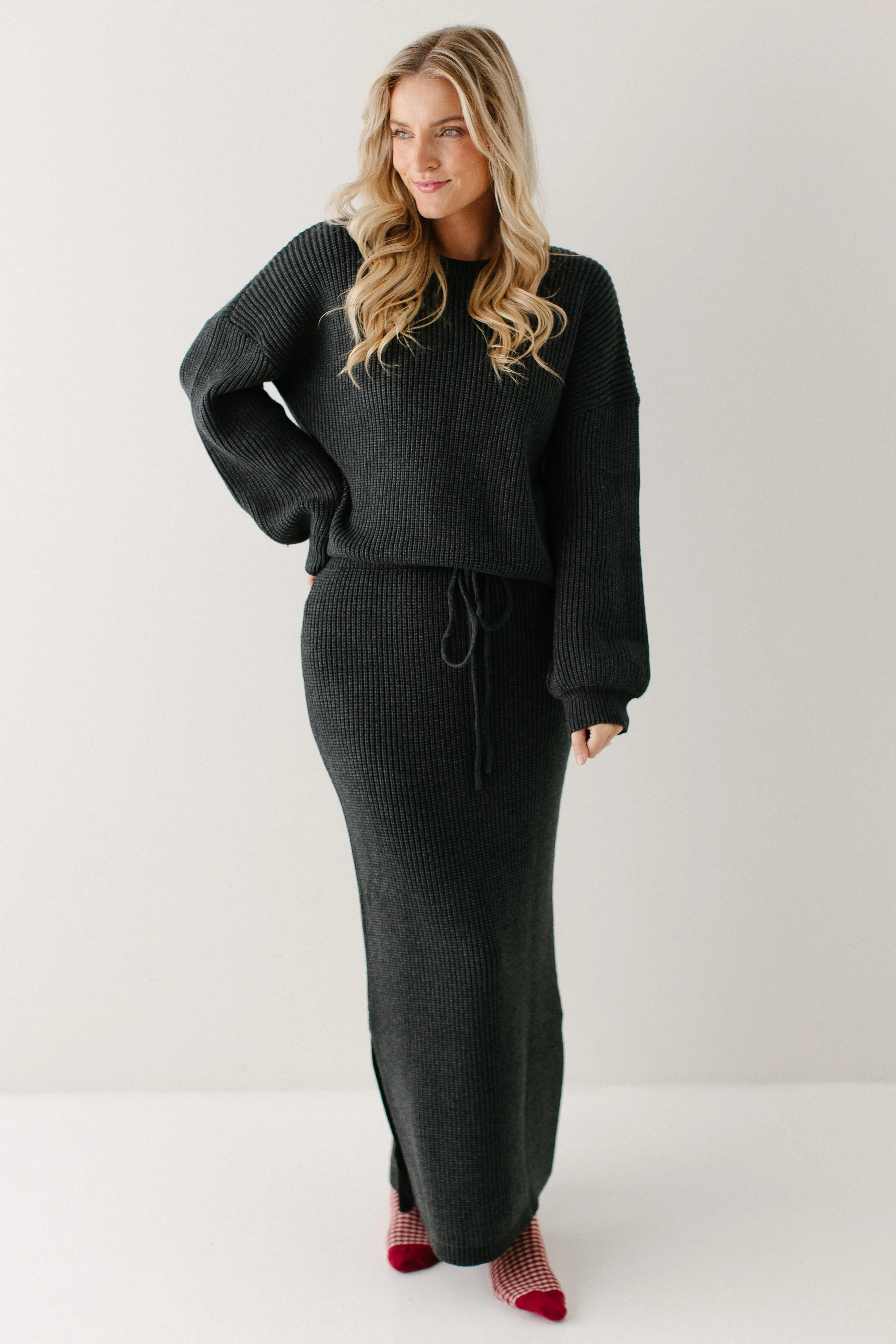 'Jordyn' Midi Sweater Skirt FINAL SALE - Image 8