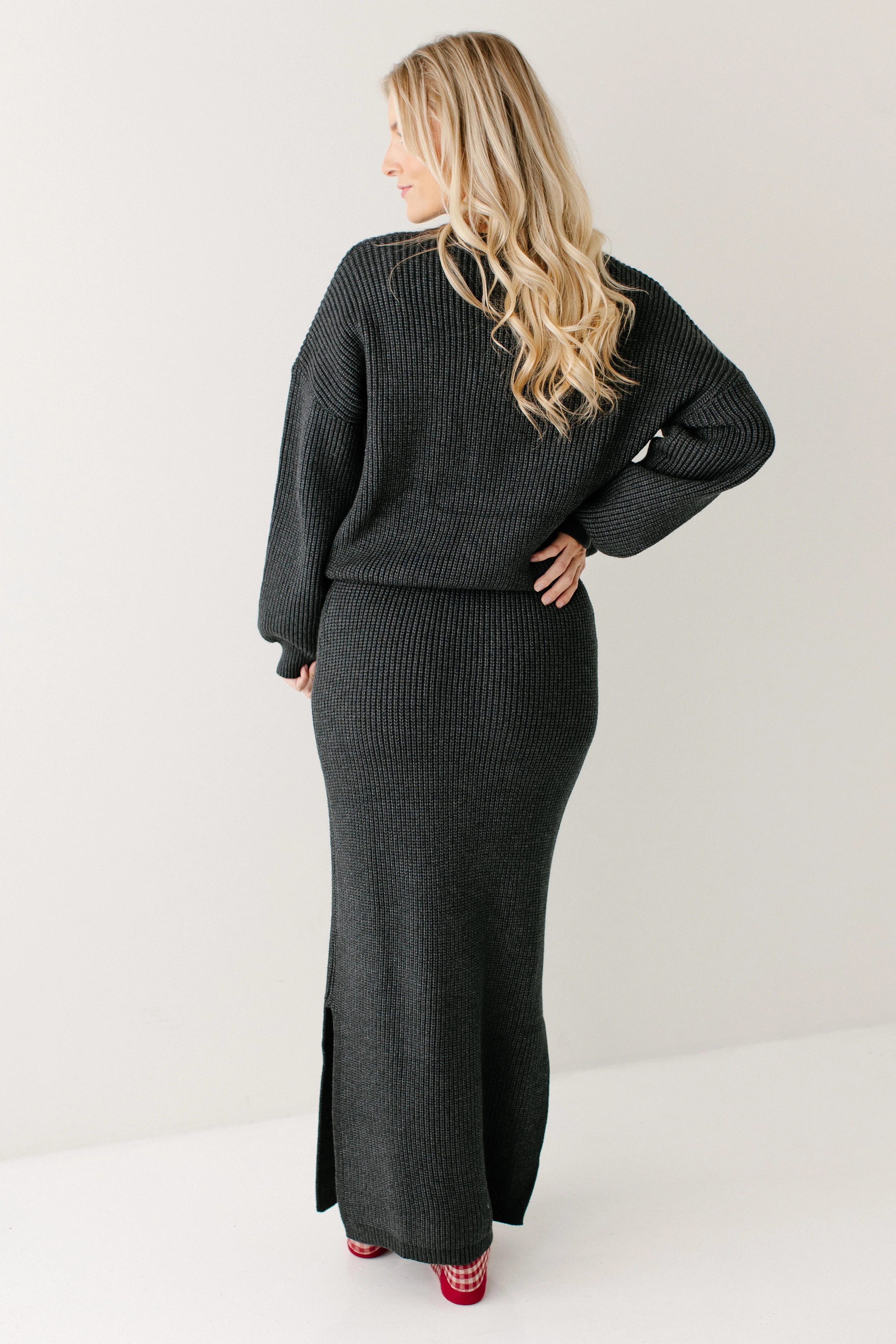 'Jordyn' Midi Sweater Skirt FINAL SALE - Image 9