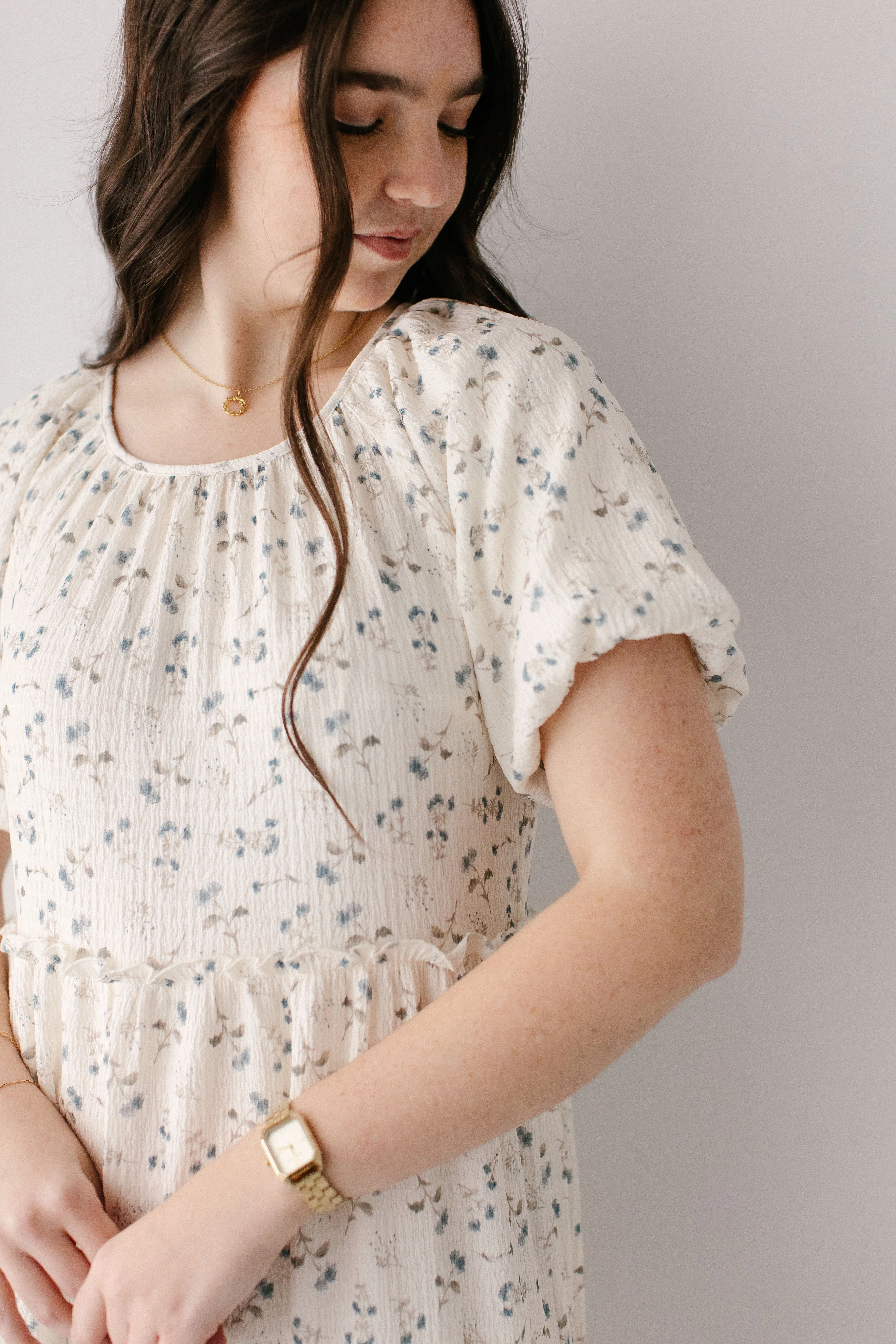 Josephine Ditsy Floral Tiered Midi Dress - Image 3