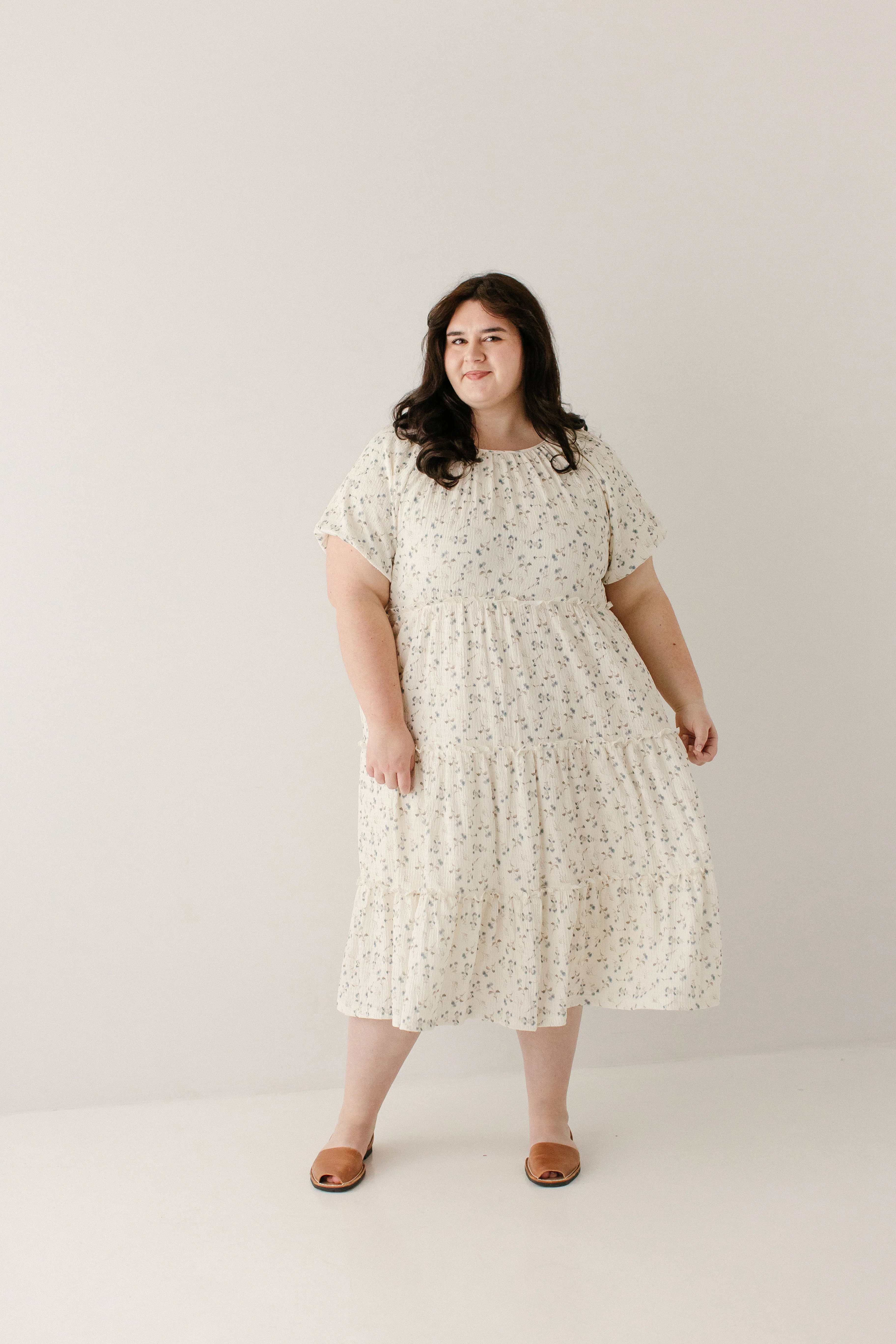 Josephine Ditsy Floral Tiered Midi Dress - Image 7