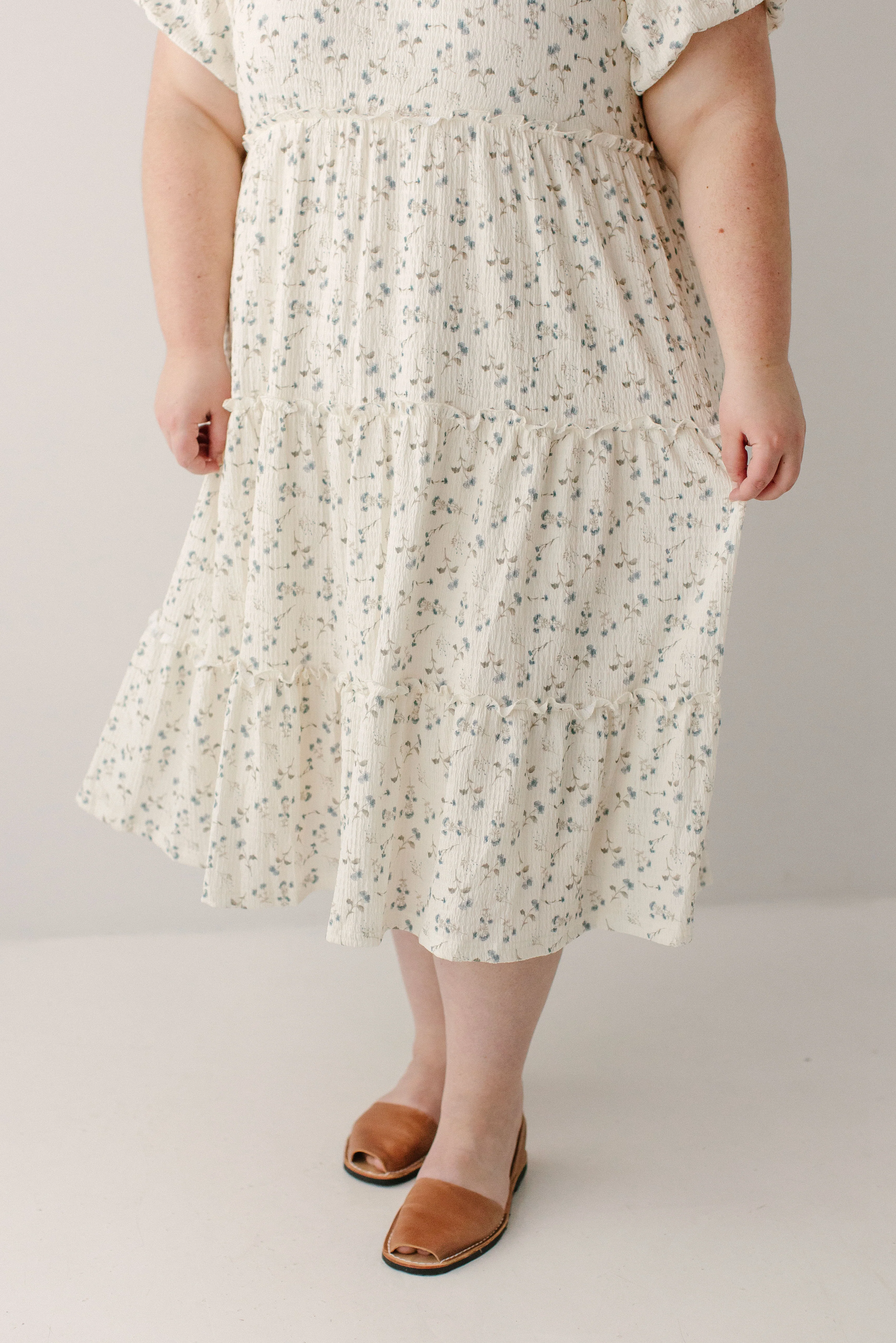 Josephine Ditsy Floral Tiered Midi Dress - Image 8