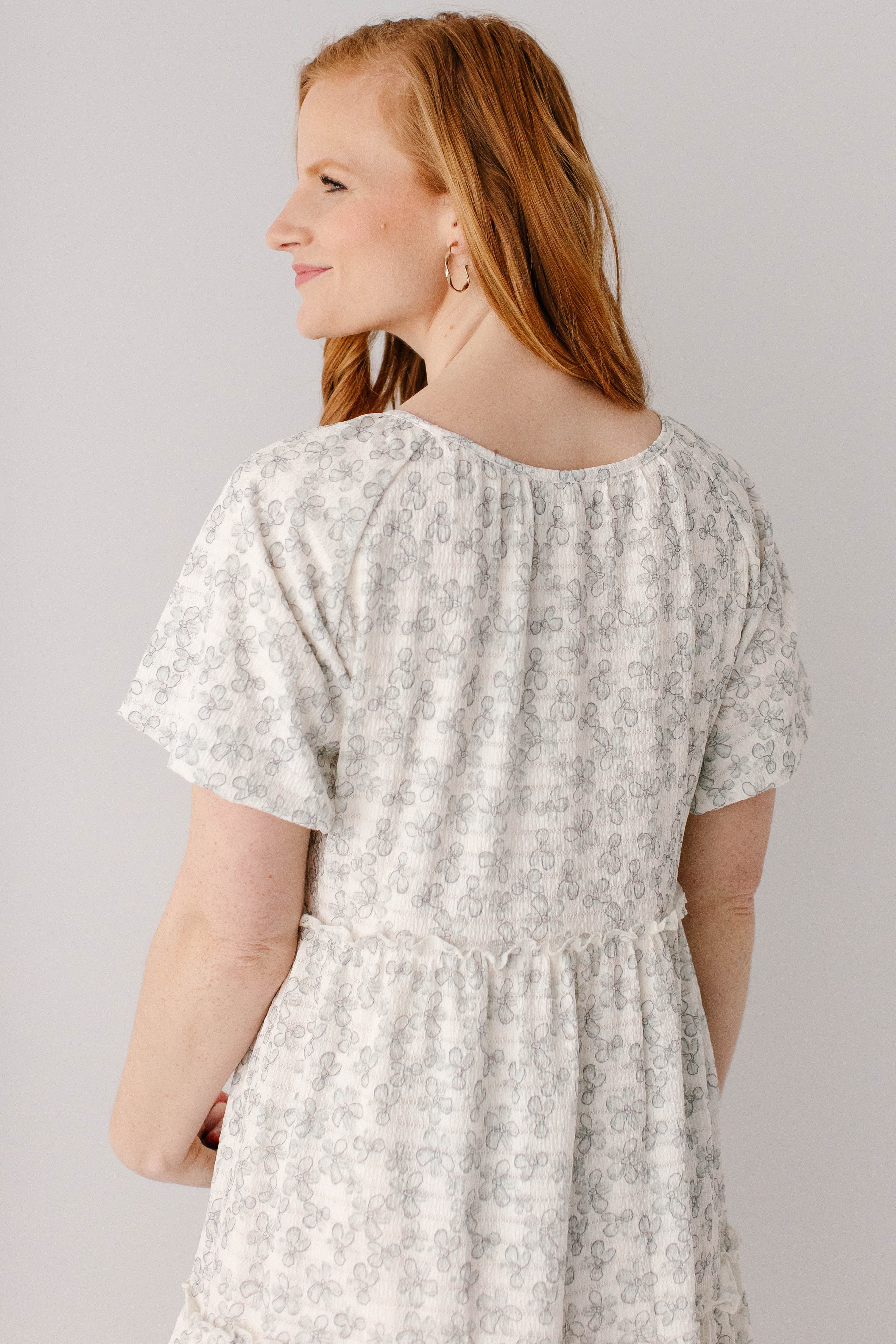 Josephine Sage Flower Tiered Midi Dress - Image 6