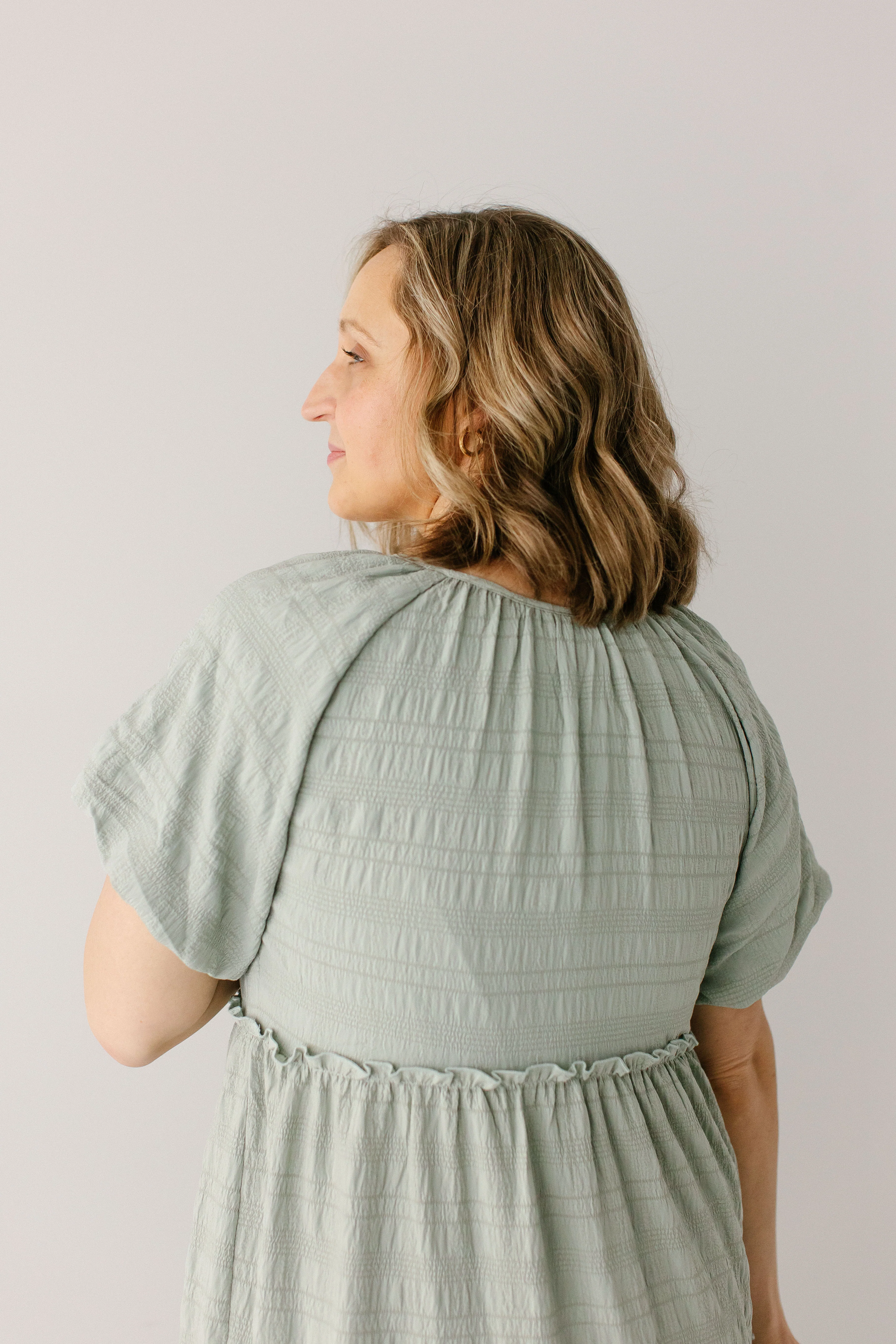 Josephine Textured Tiered Midi Dress - Image 10