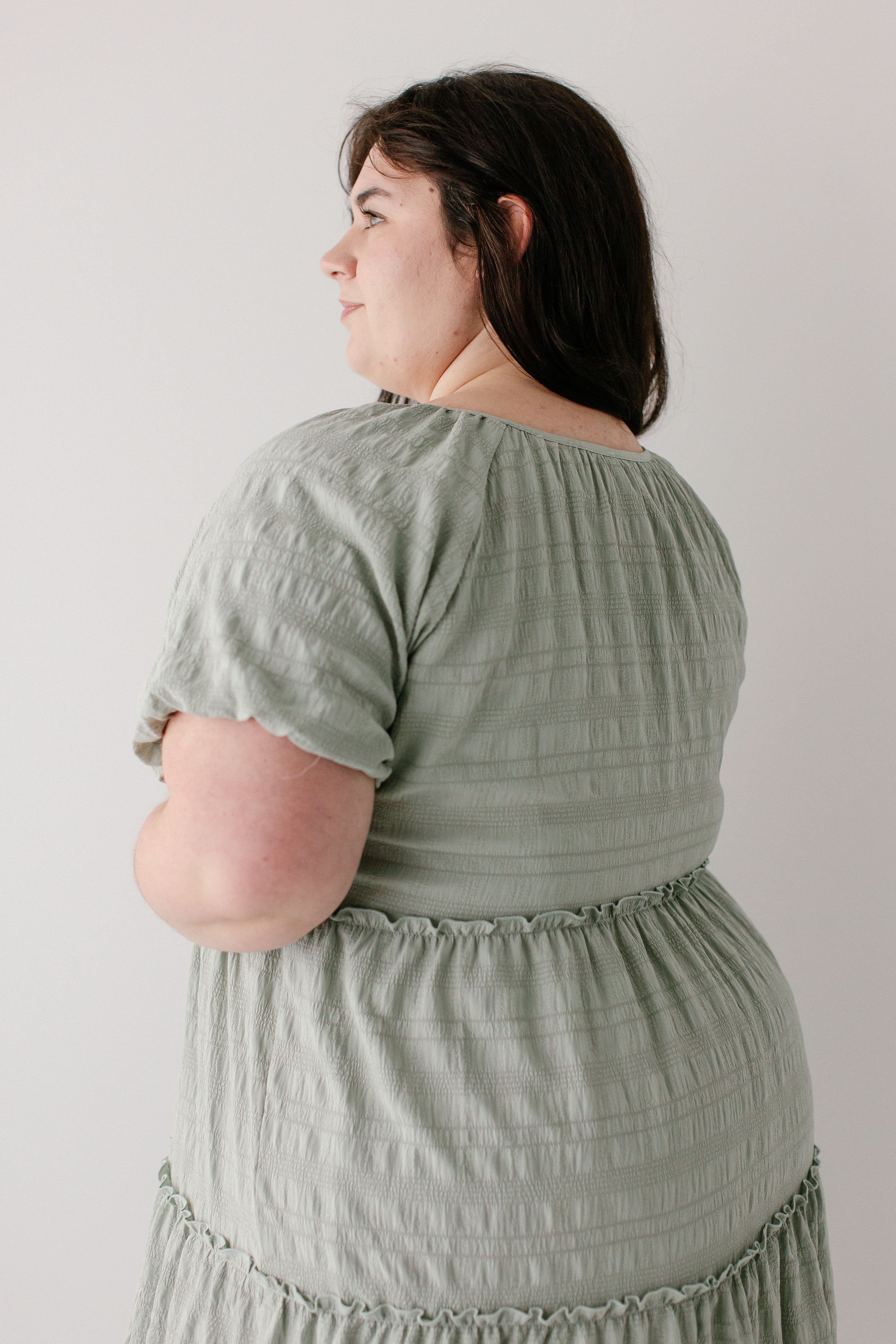 Josephine Textured Tiered Midi Dress - Image 15