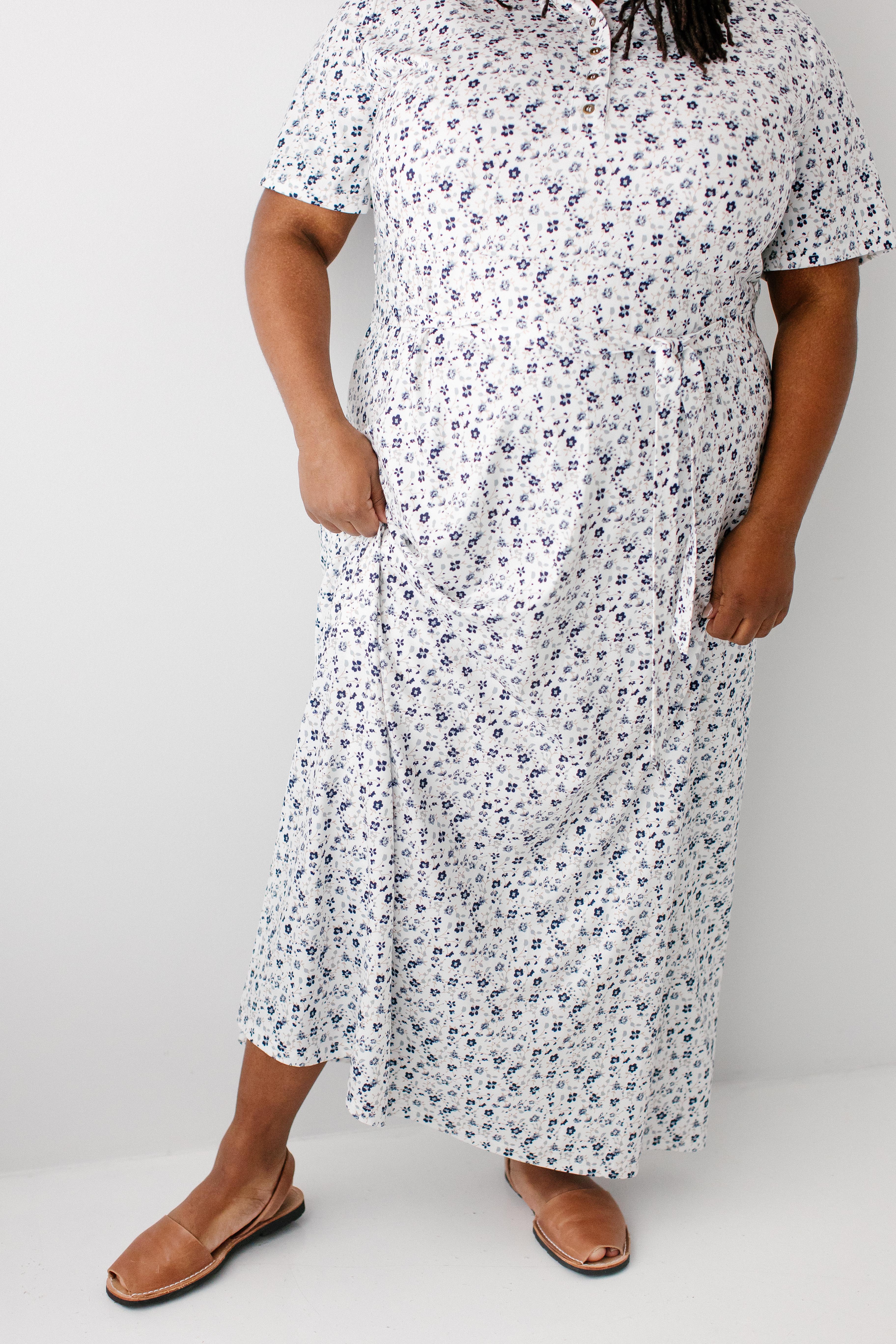 Kate Blue Floral Maxi Dress - Image 12