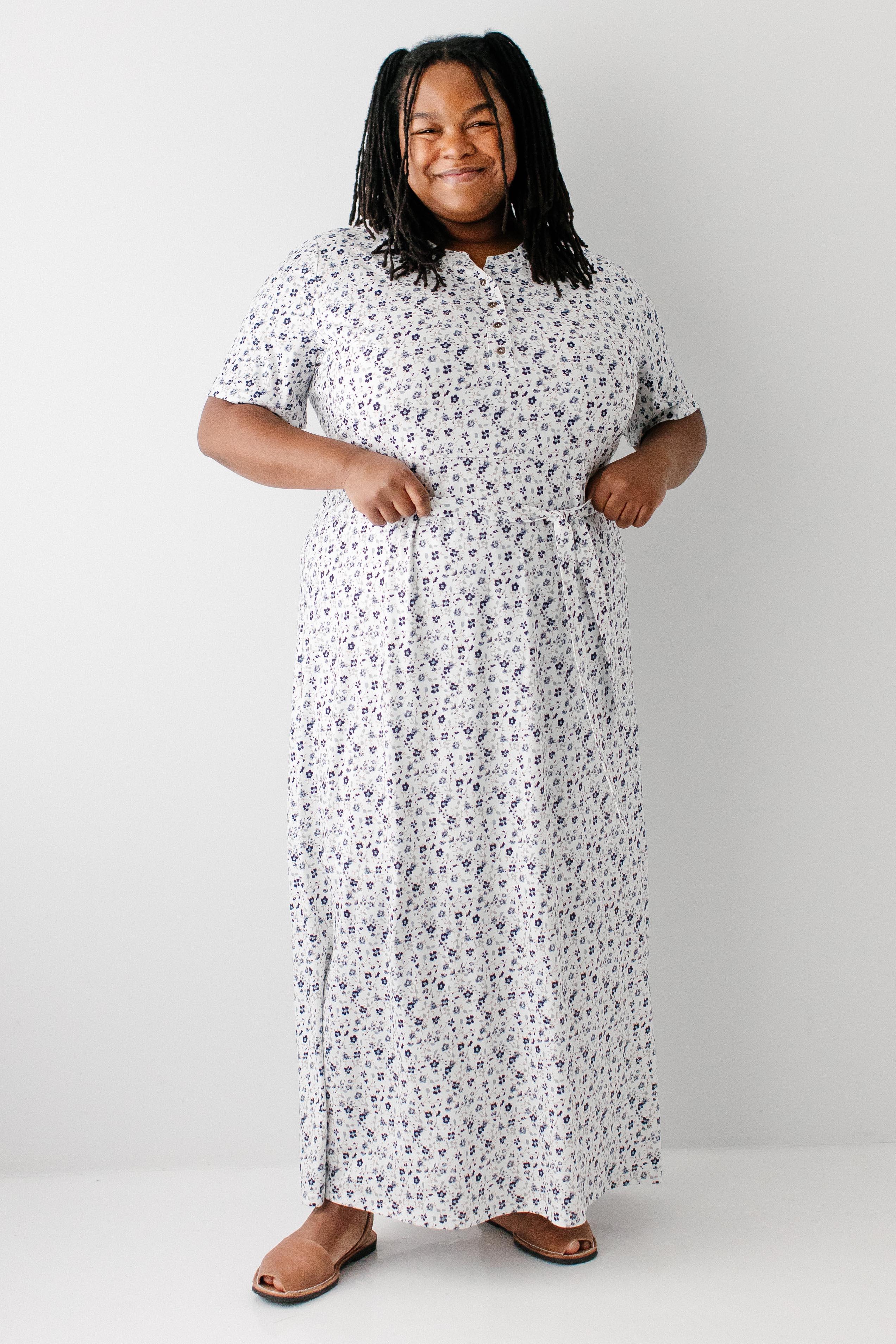 Kate Blue Floral Maxi Dress - Image 2