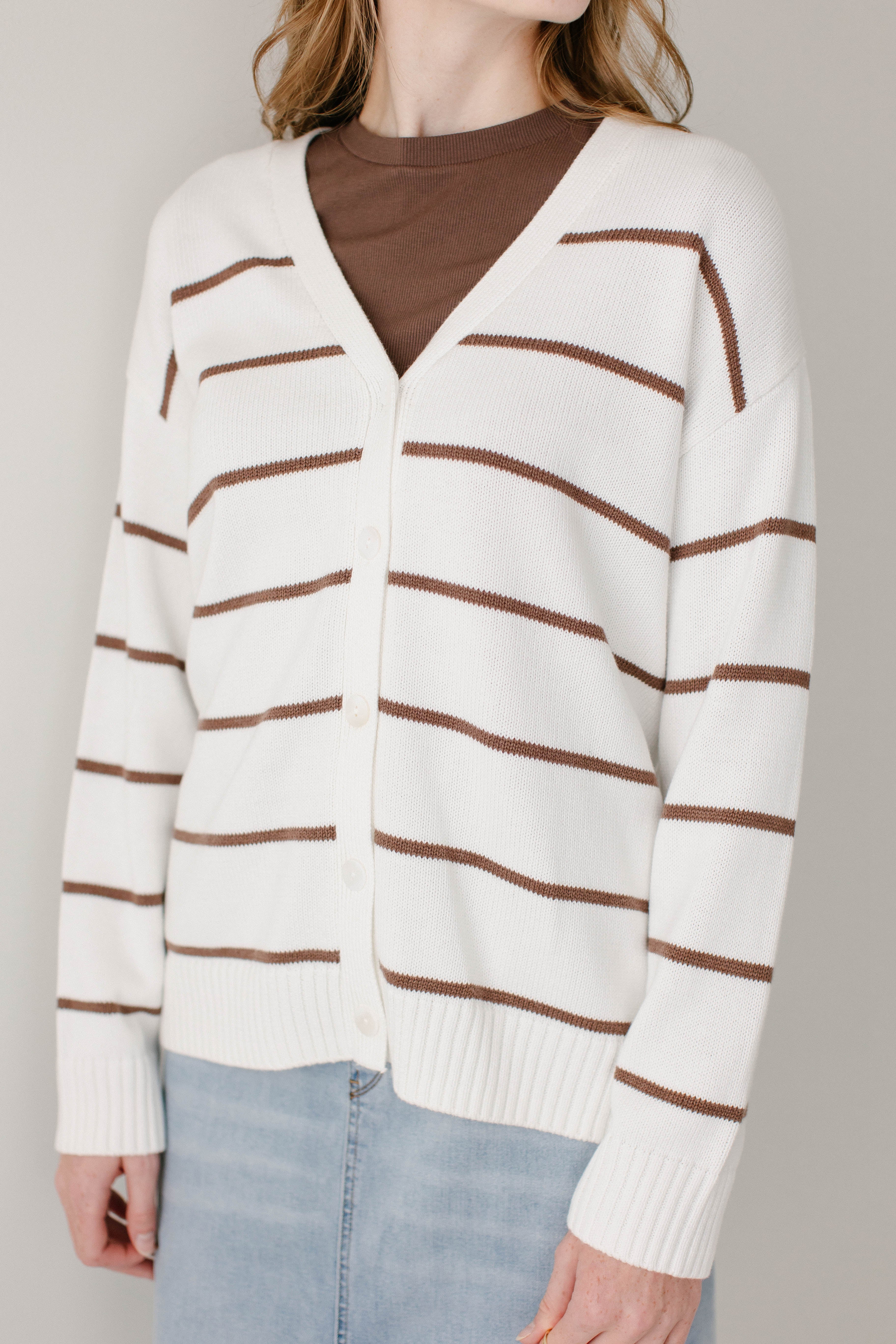 Kayne Classic Striped Cotton Cardigan FINAL SALE - Image 10