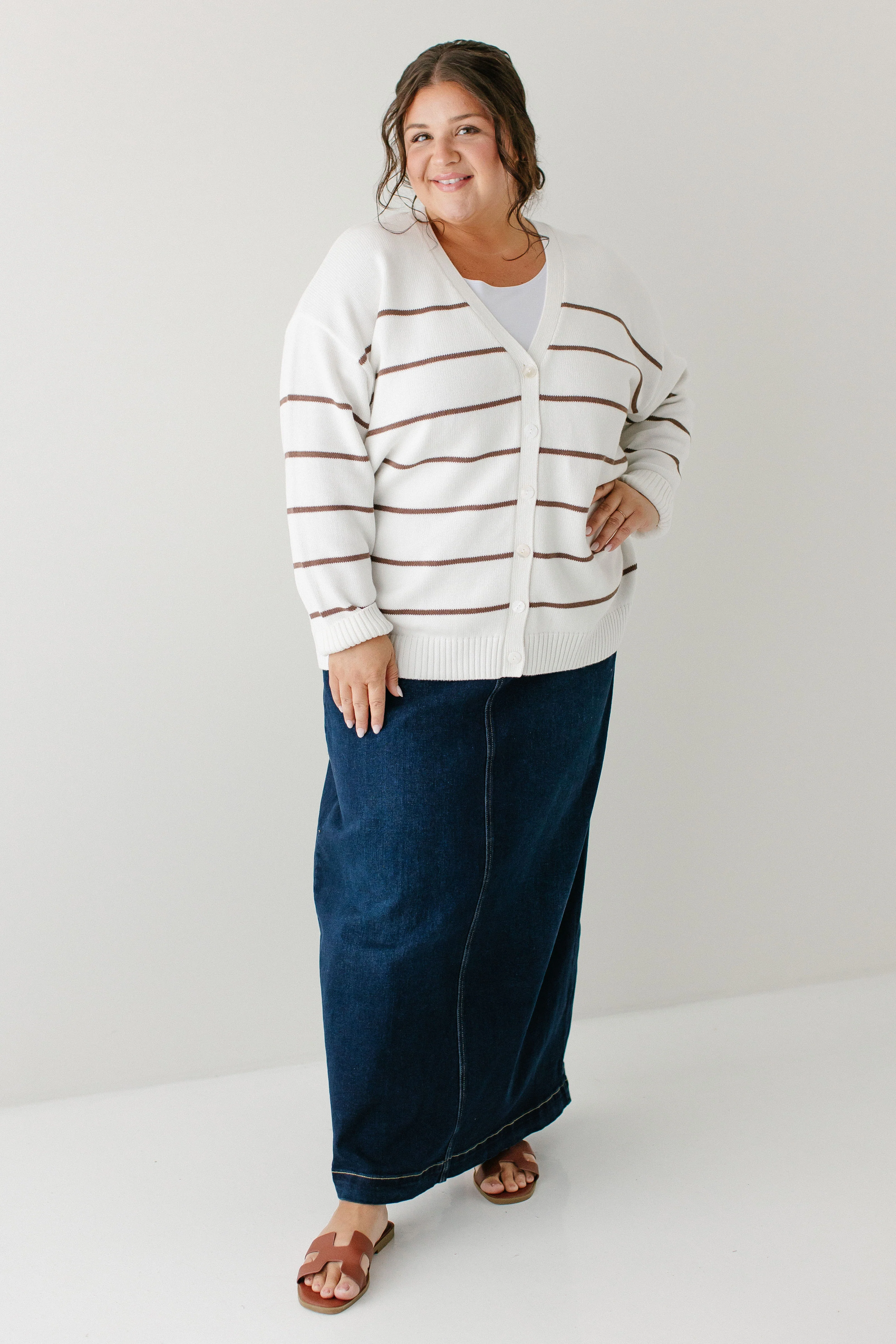 Kayne Classic Striped Cotton Cardigan FINAL SALE - Image 3
