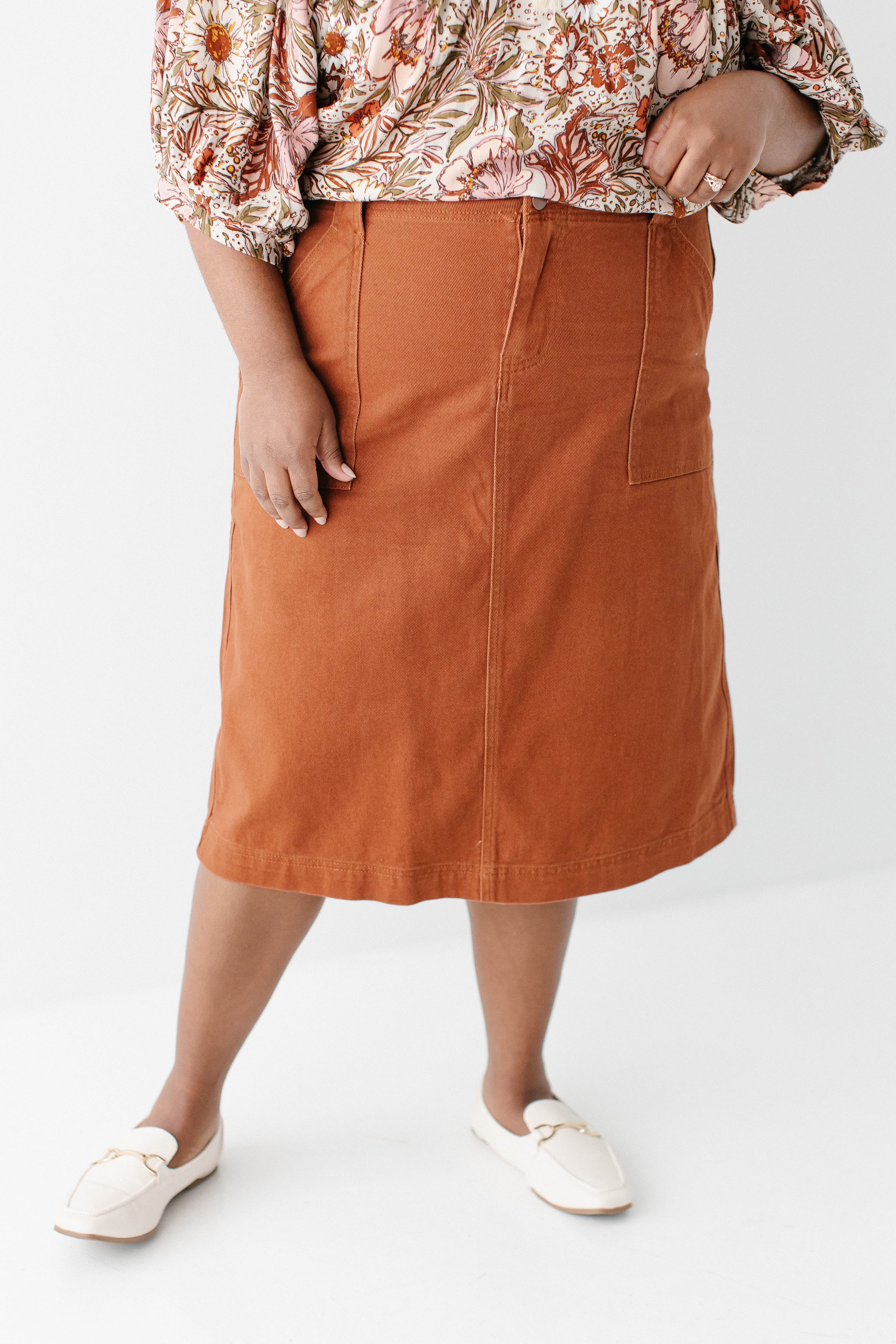 Keisha Knee Length Denim Skirt FINAL SALE - Image 10