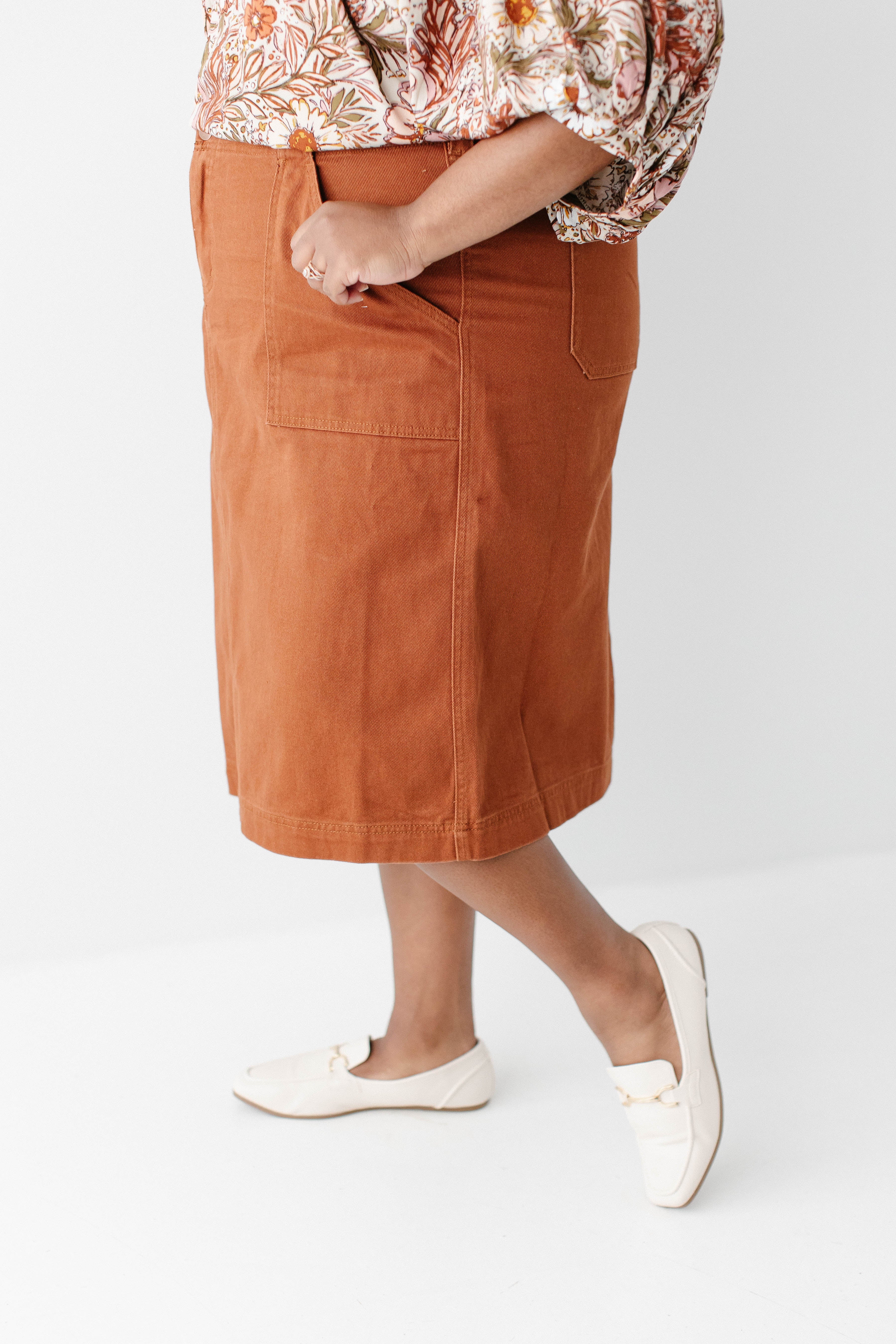 Keisha Knee Length Denim Skirt FINAL SALE - Image 11