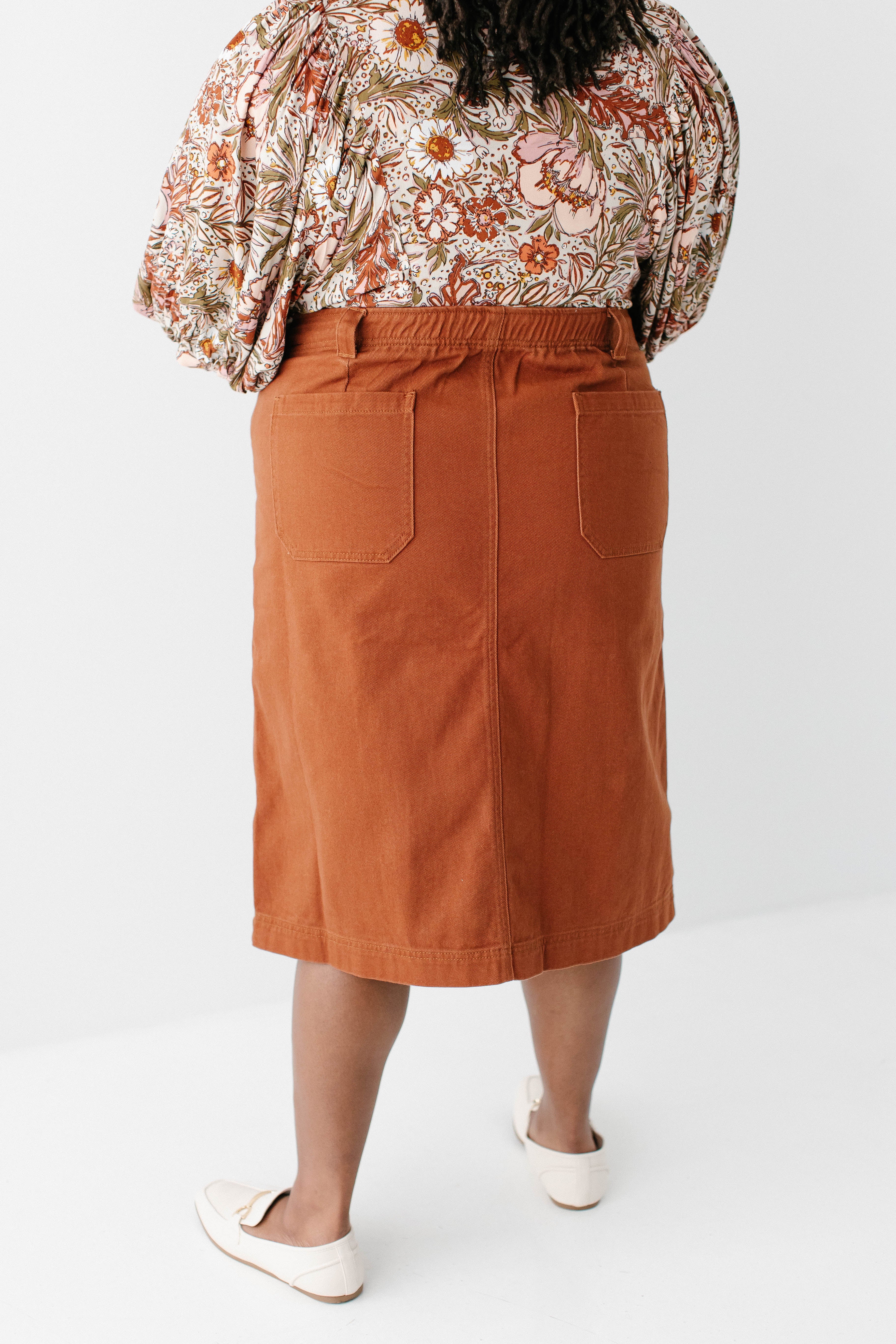 Keisha Knee Length Denim Skirt FINAL SALE - Image 12