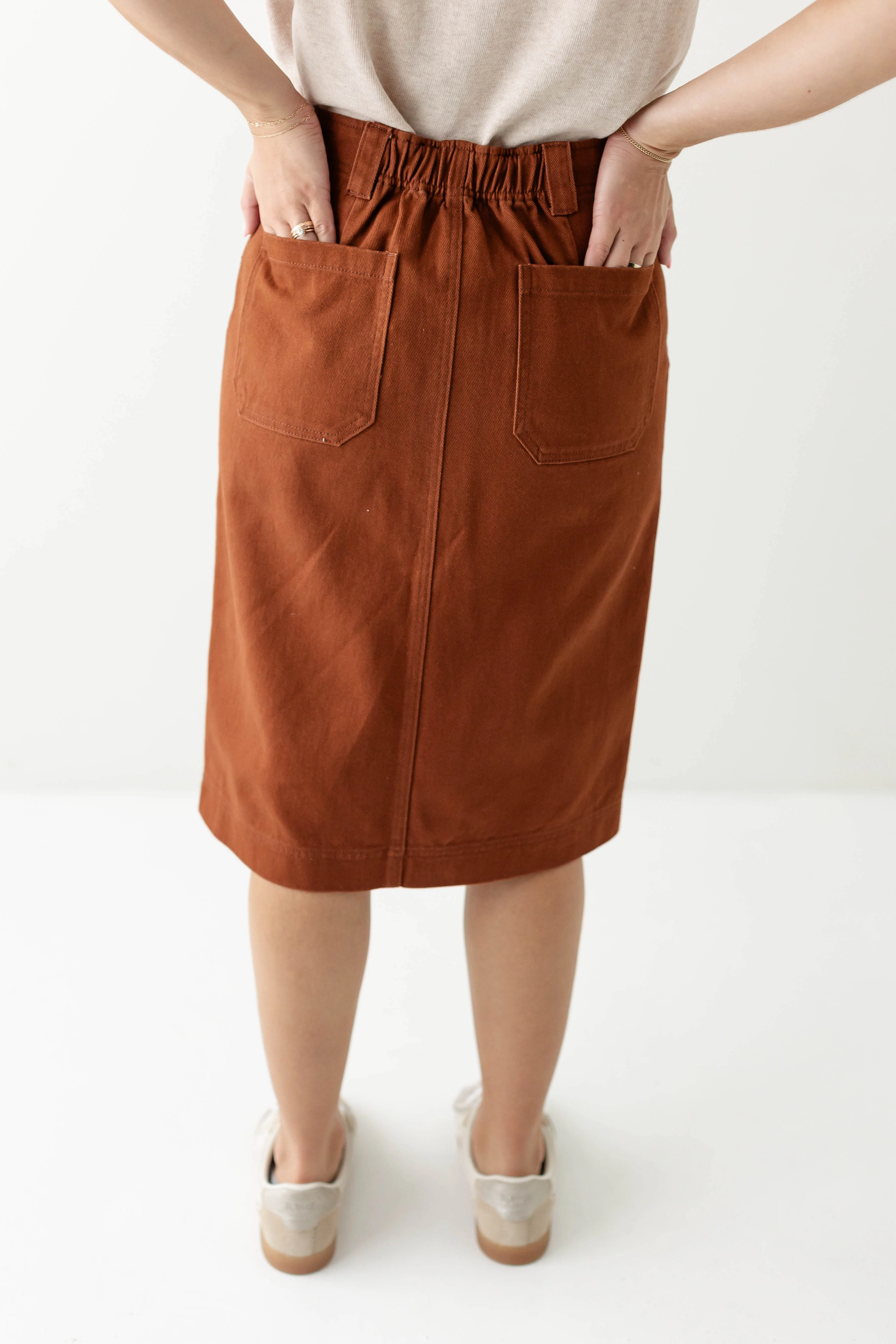 Keisha Knee Length Denim Skirt FINAL SALE - Image 6