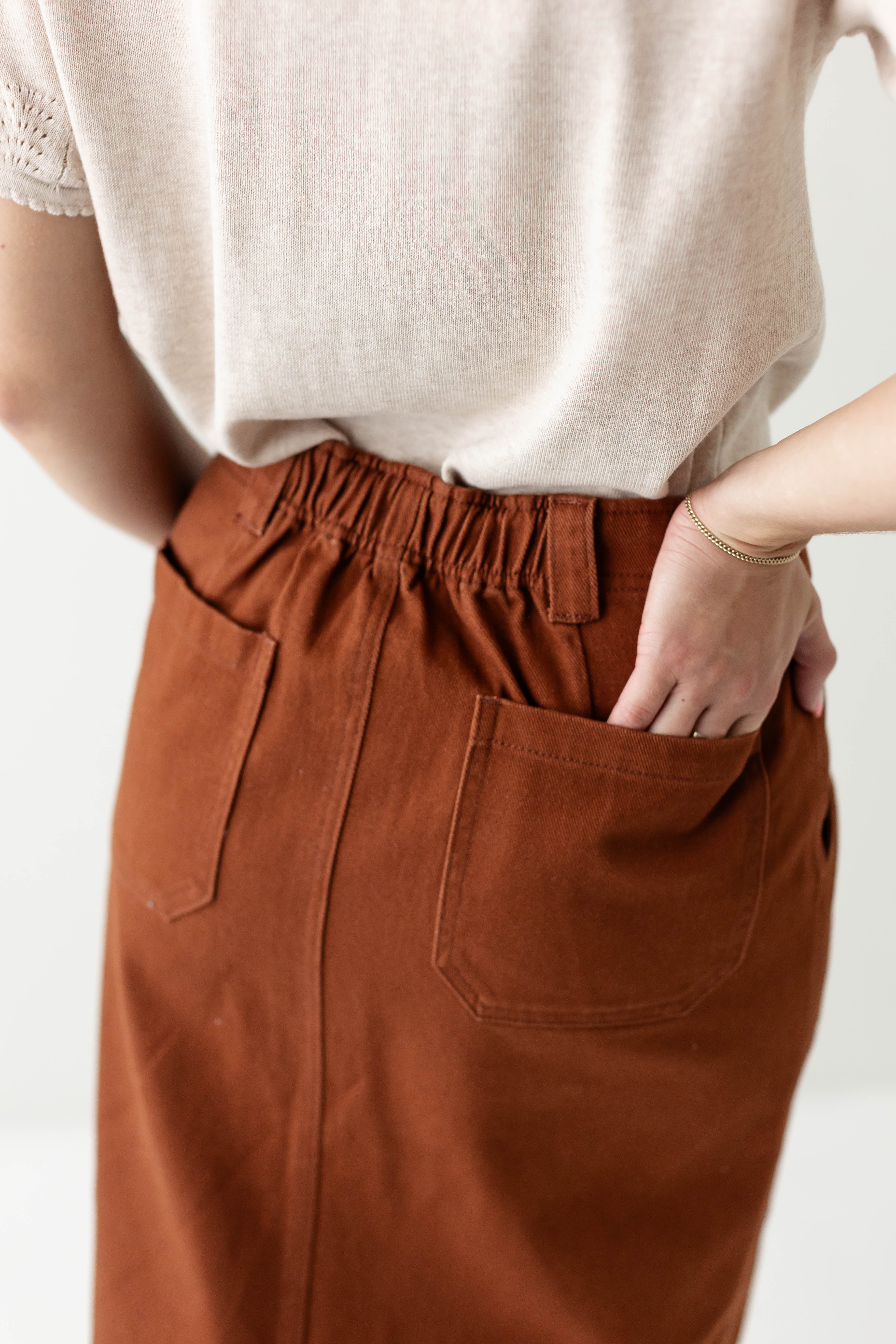 Keisha Knee Length Denim Skirt FINAL SALE - Image 7