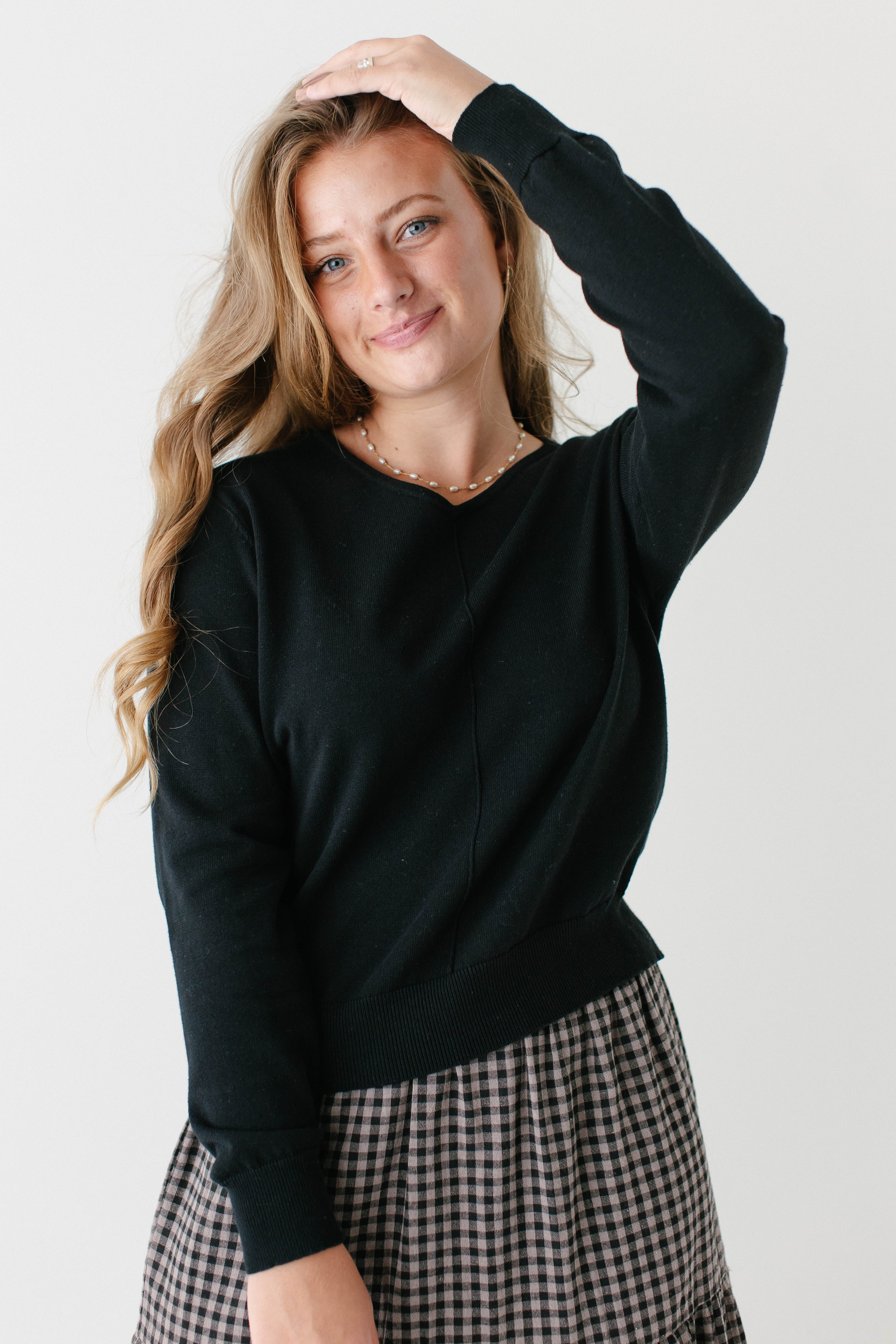 Kelsie Lightweight Cotton V-Neck Sweater FINAL SALE - Image 8