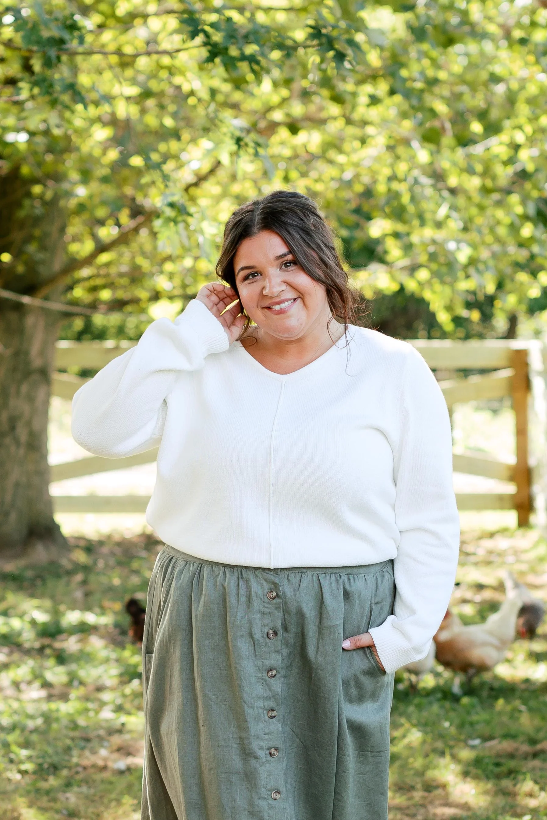 Kelsie Cotton V-Neck Sweater FINAL SALE - Image 11