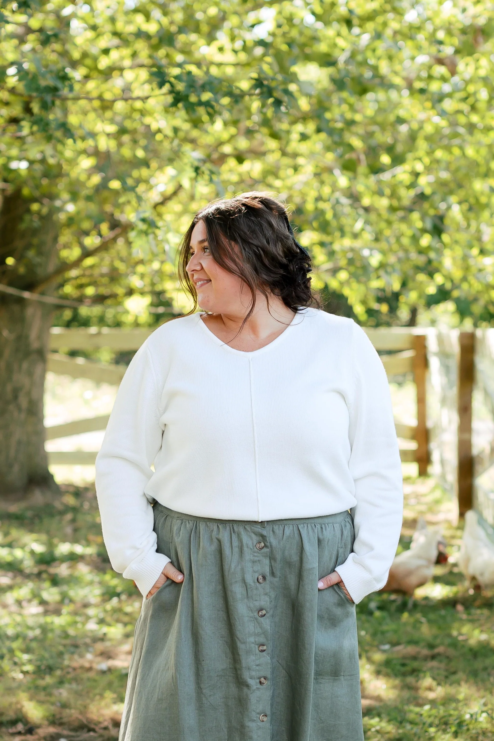 Kelsie Cotton V-Neck Sweater FINAL SALE - Image 12
