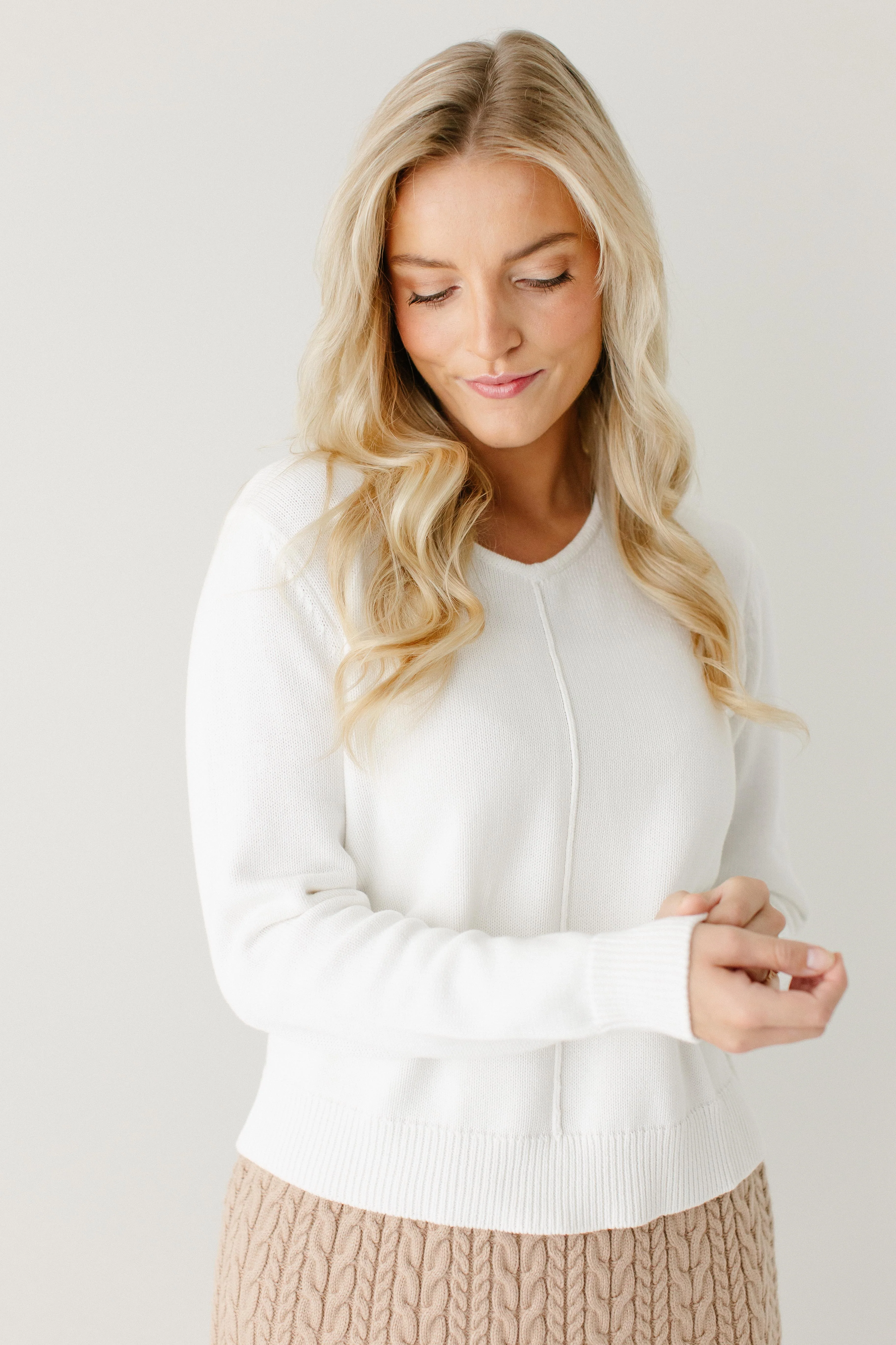 Kelsie Cotton V-Neck Sweater FINAL SALE - Image 3
