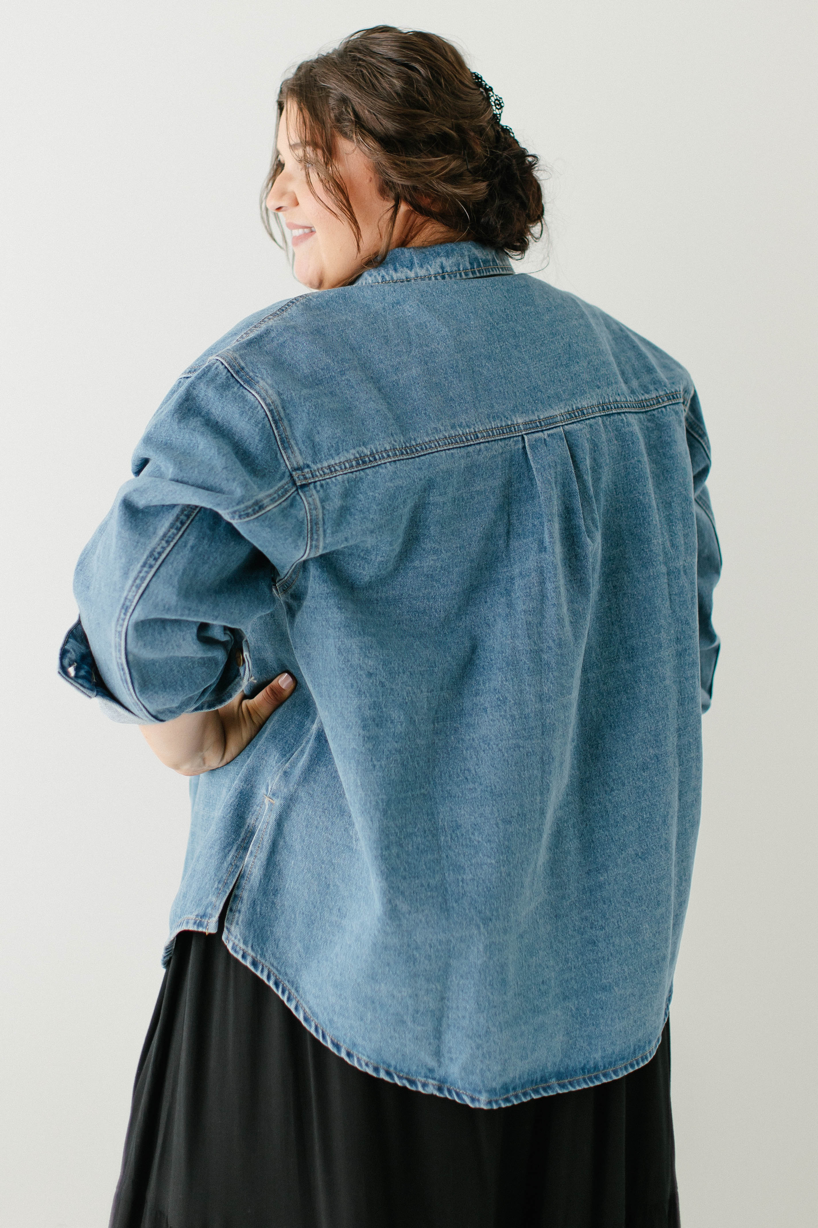 Kerry Cotton Denim Overshirt FINAL SALE - Image 11