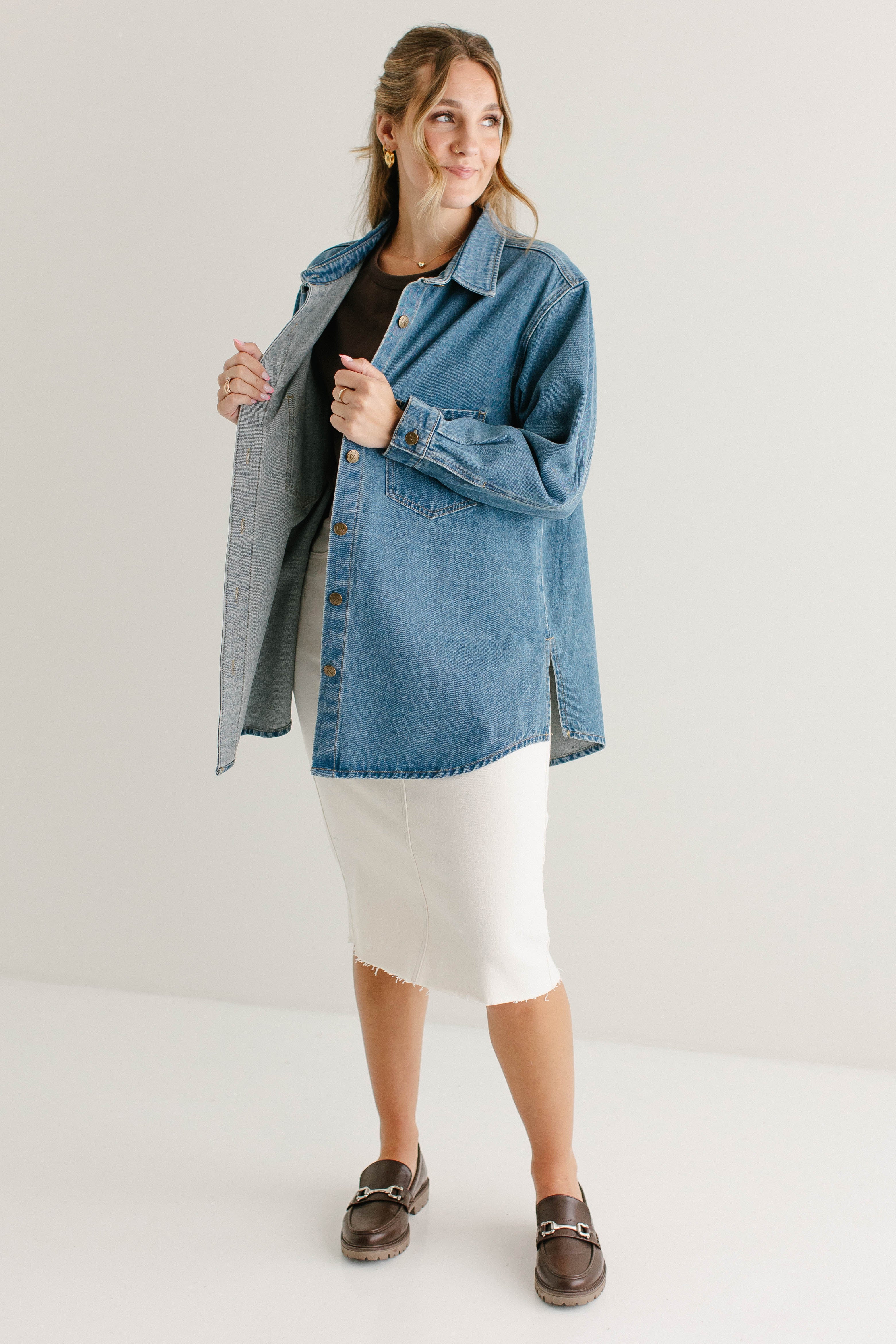 Kerry Cotton Denim Overshirt FINAL SALE - Image 4