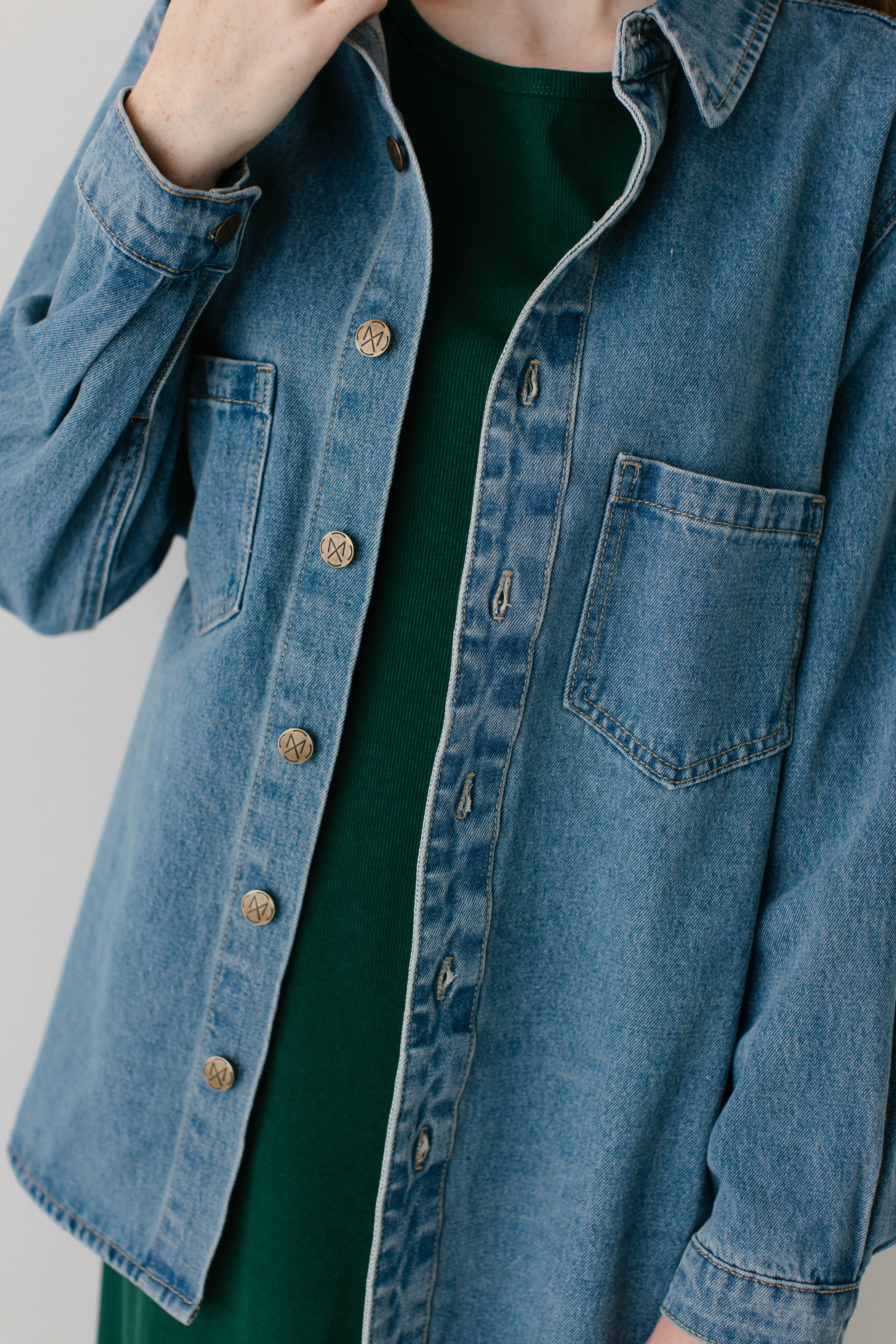 Kerry Cotton Denim Overshirt FINAL SALE - Image 8