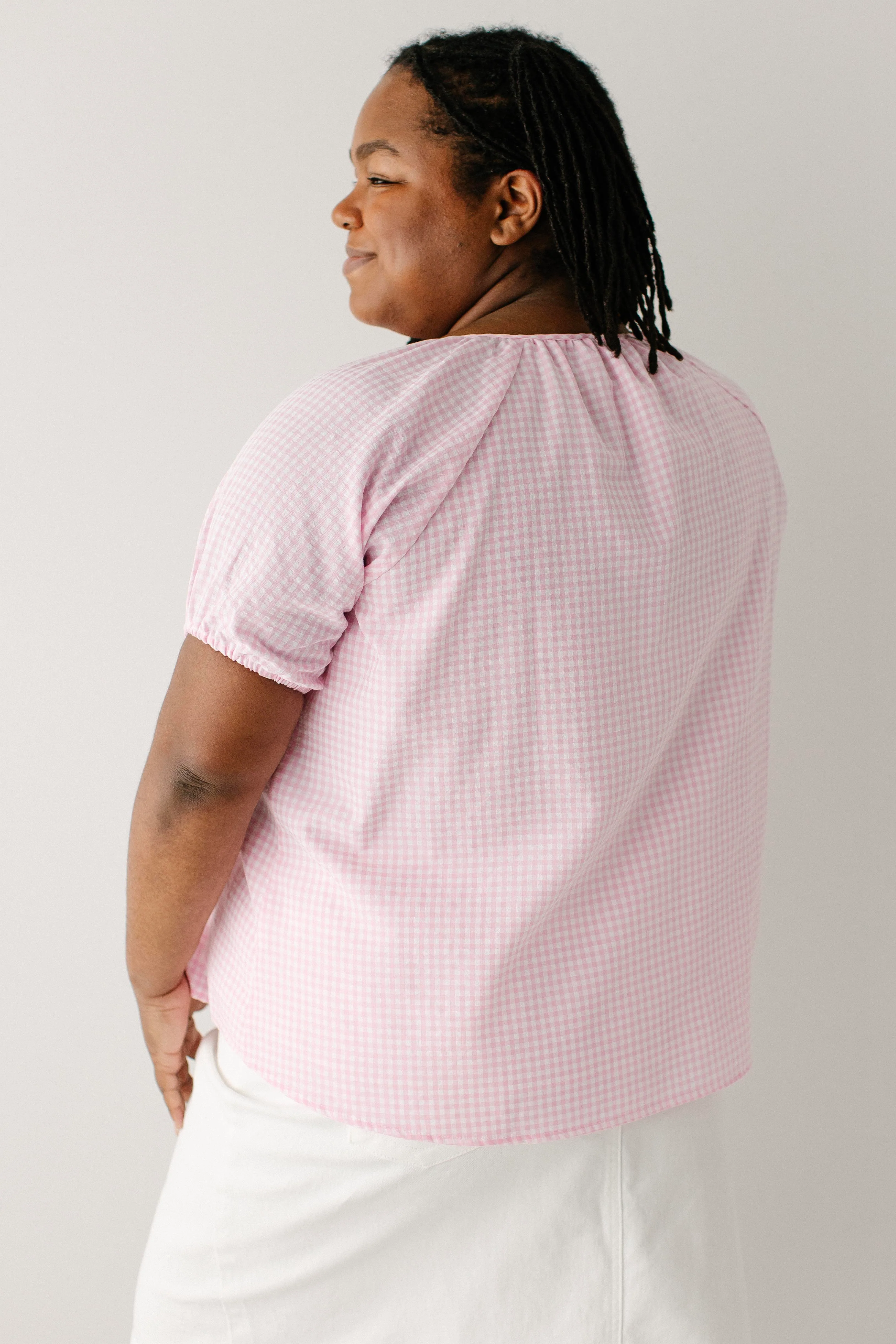 Kimberly Gingham Button Down Top - Image 5