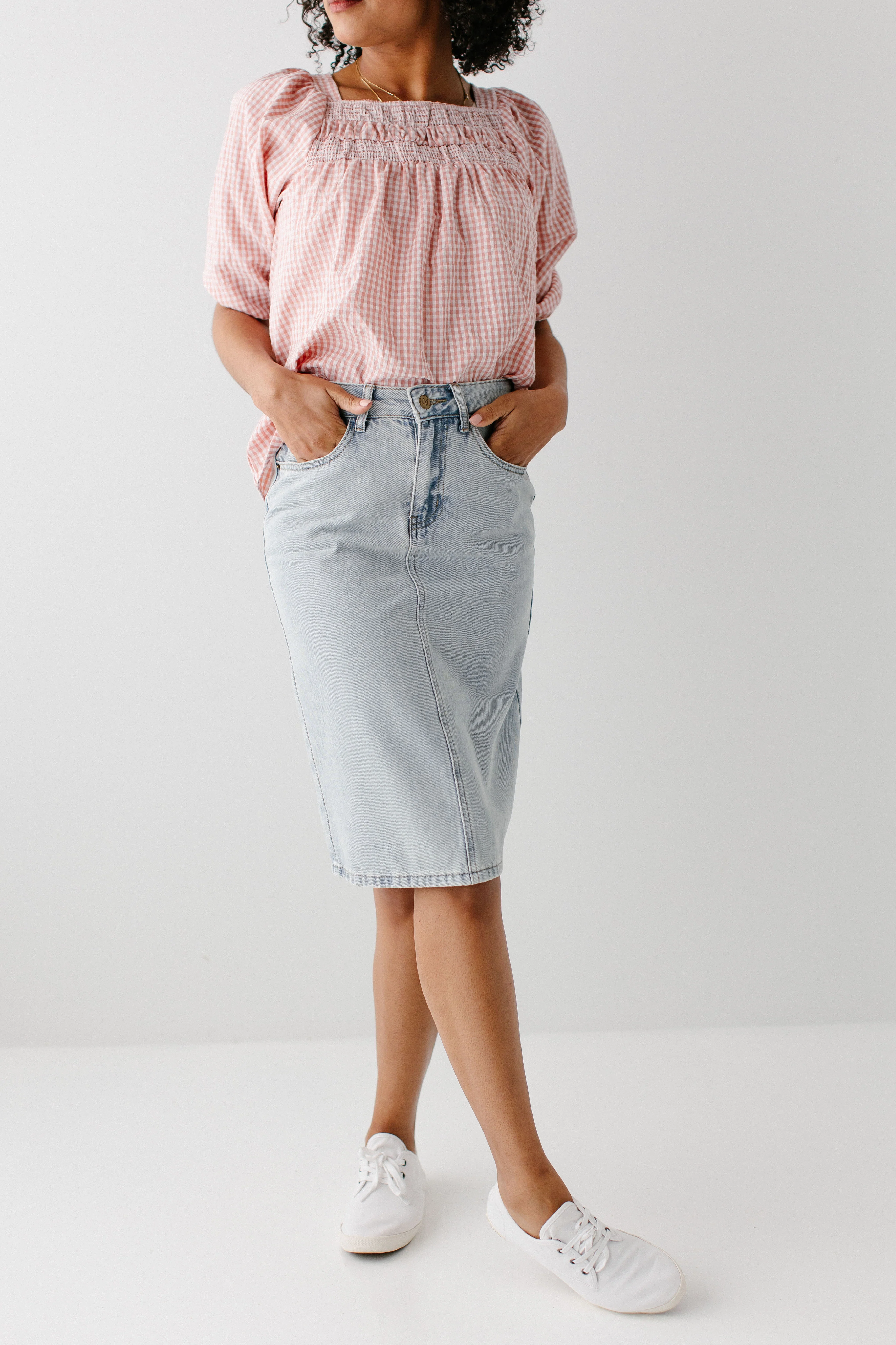 Kyra 100% Cotton Denim Skirt - Image 10