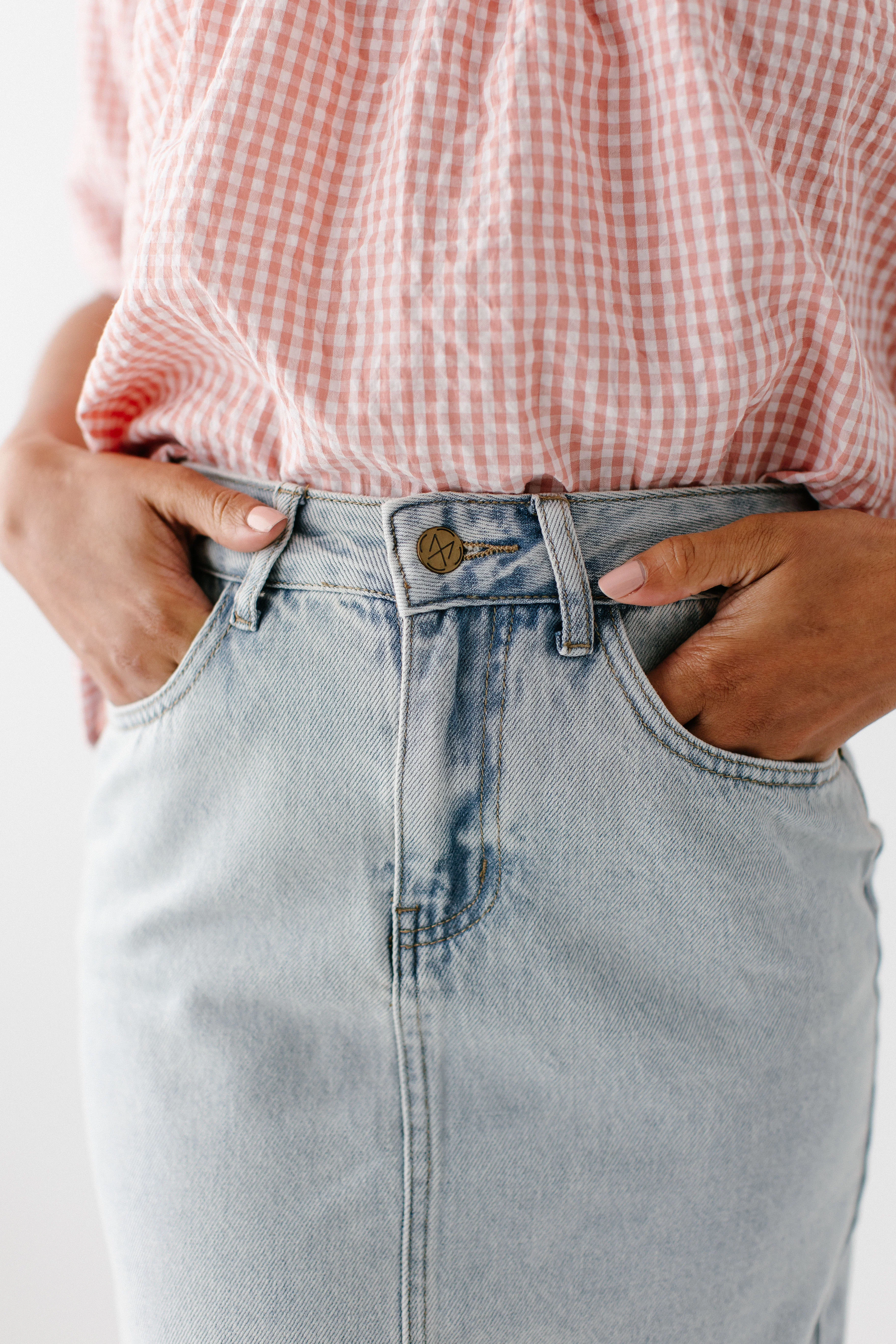 Kyra 100% Cotton Denim Skirt - Image 12
