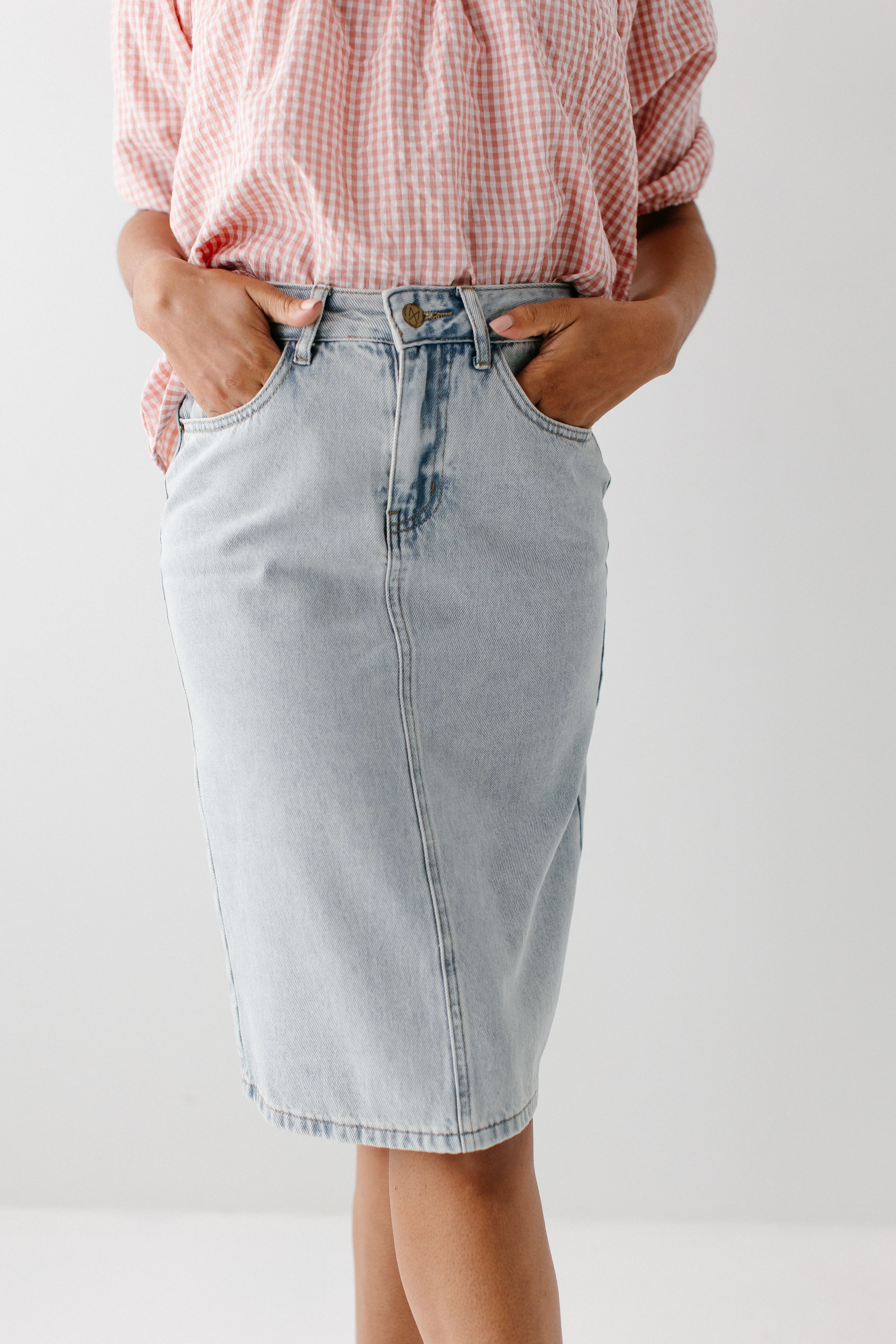 Kyra 100% Cotton Denim Skirt - Image 13