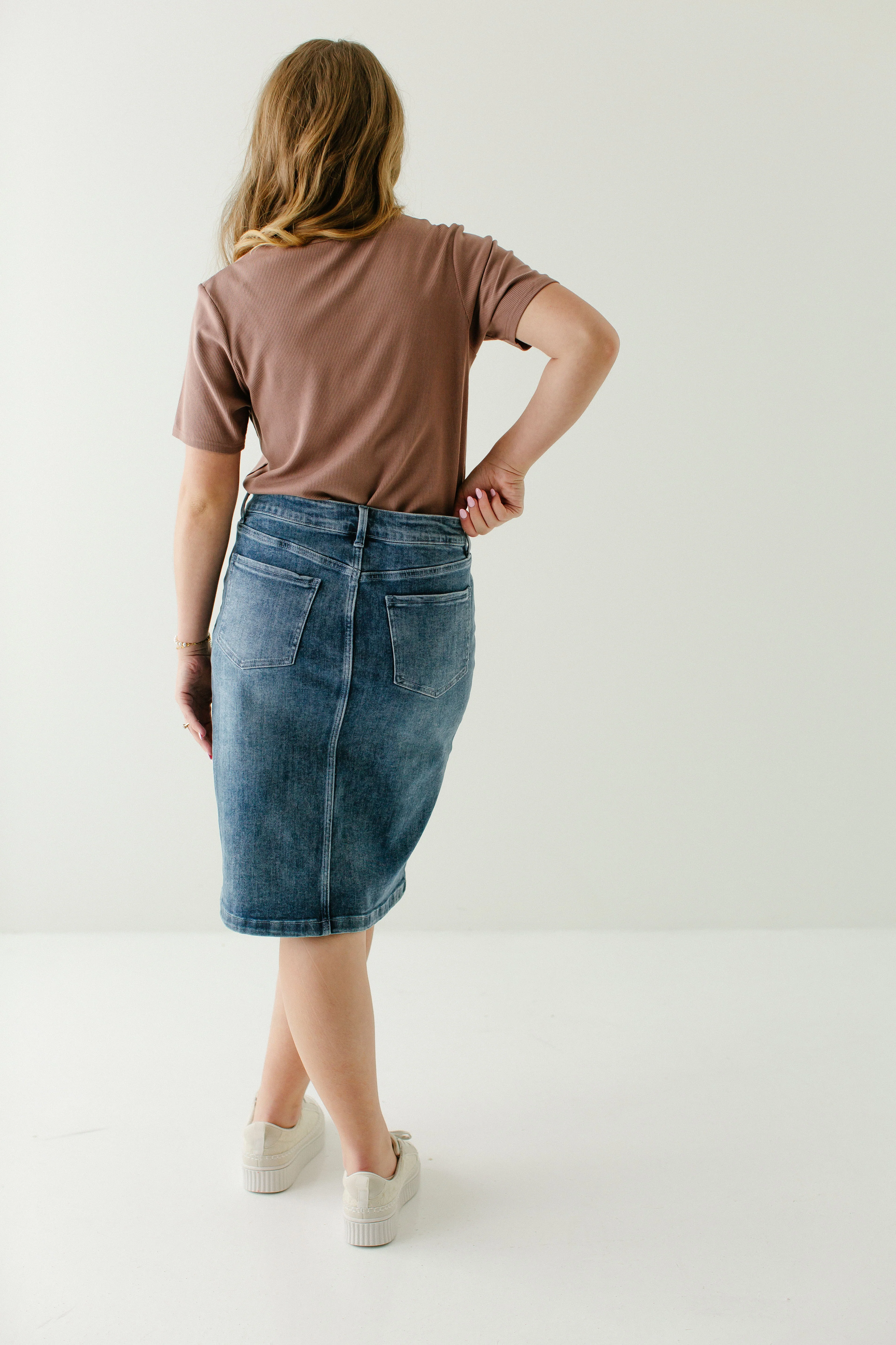 Kyra 100% Cotton Denim Skirt - Image 4