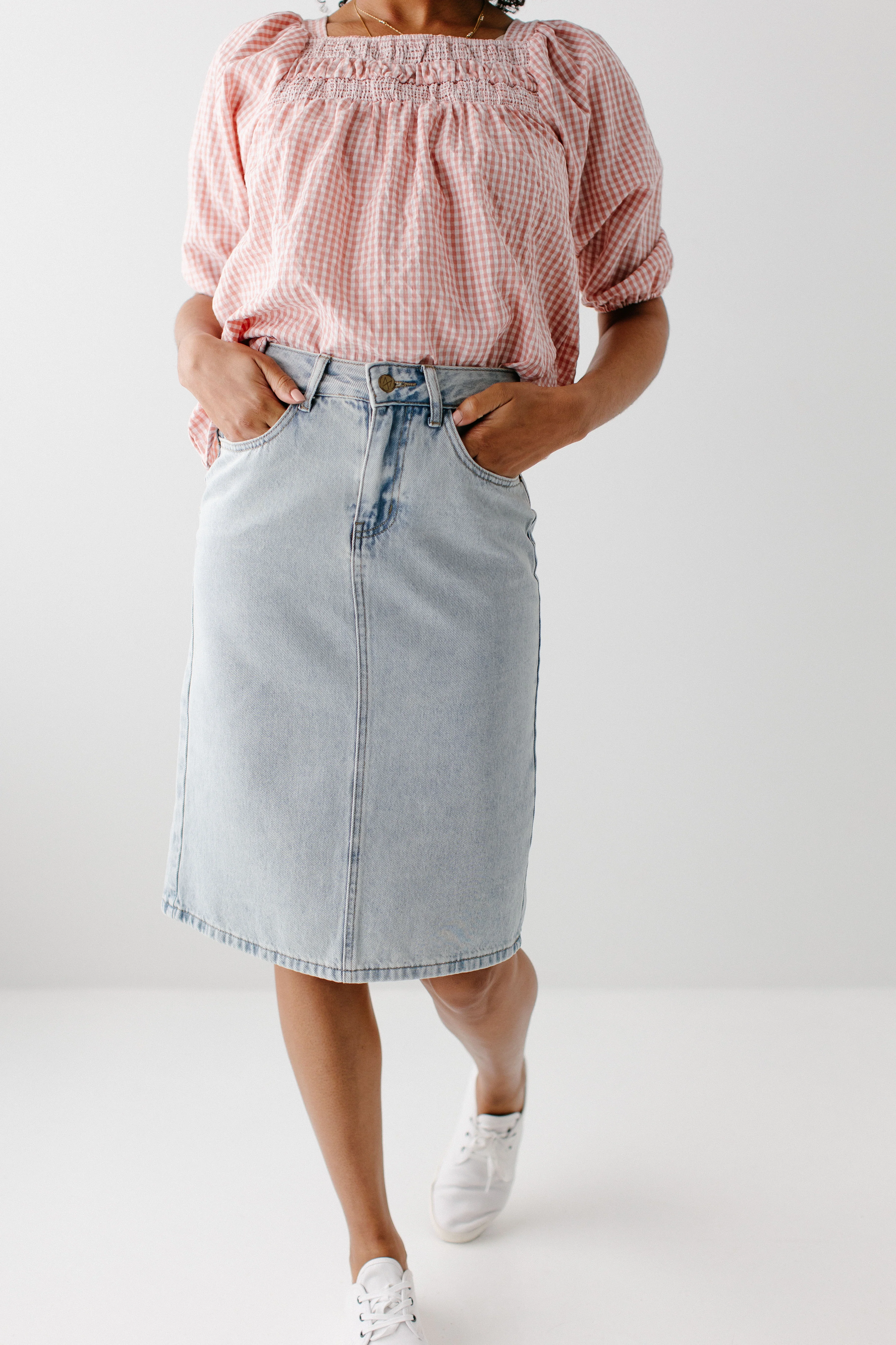 Kyra 100% Cotton Denim Skirt - Image 9
